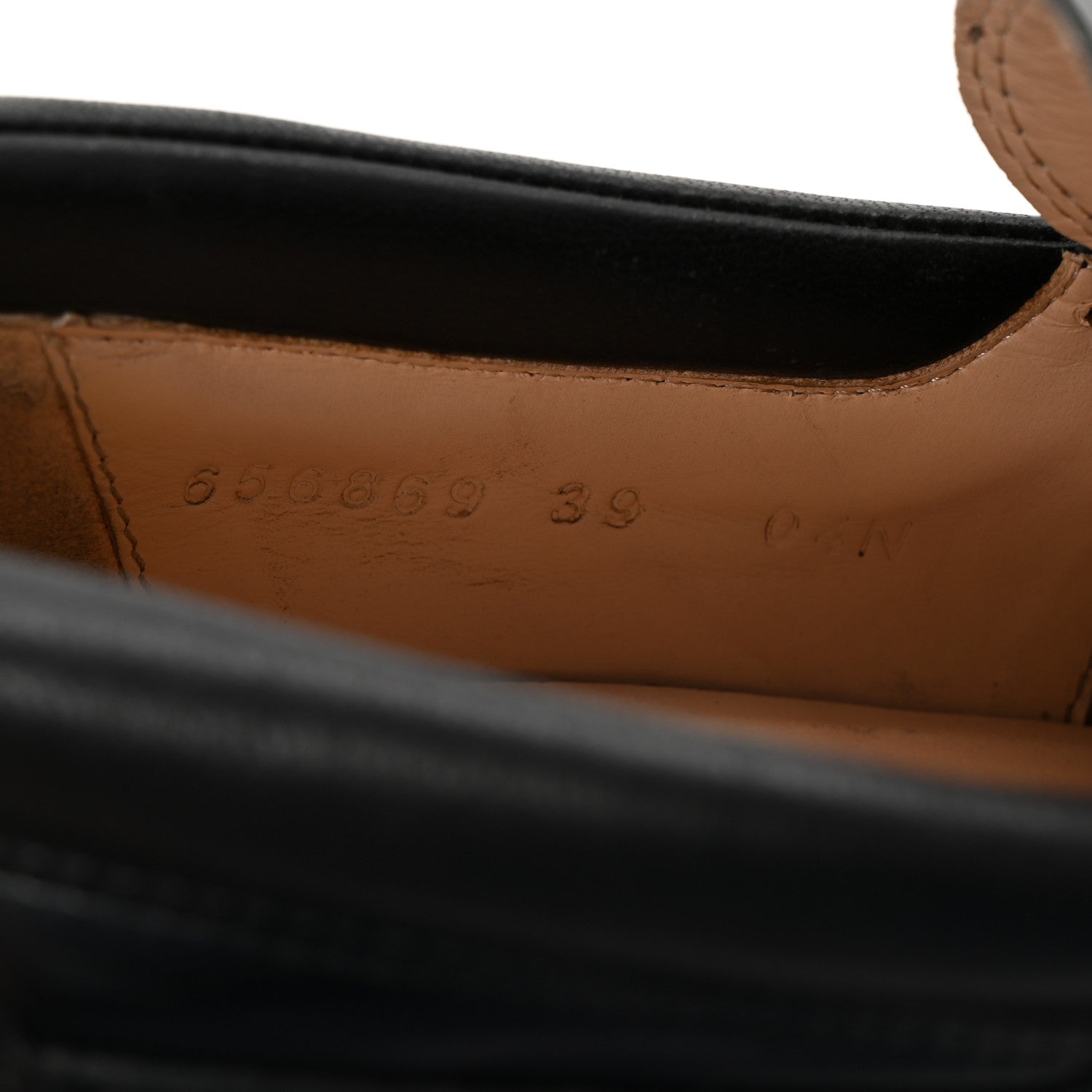 Magnum Calfskin Nappa Samoa Womens Horsebit Platform Chunky Lug Sole 40mm Loafers 39 Black