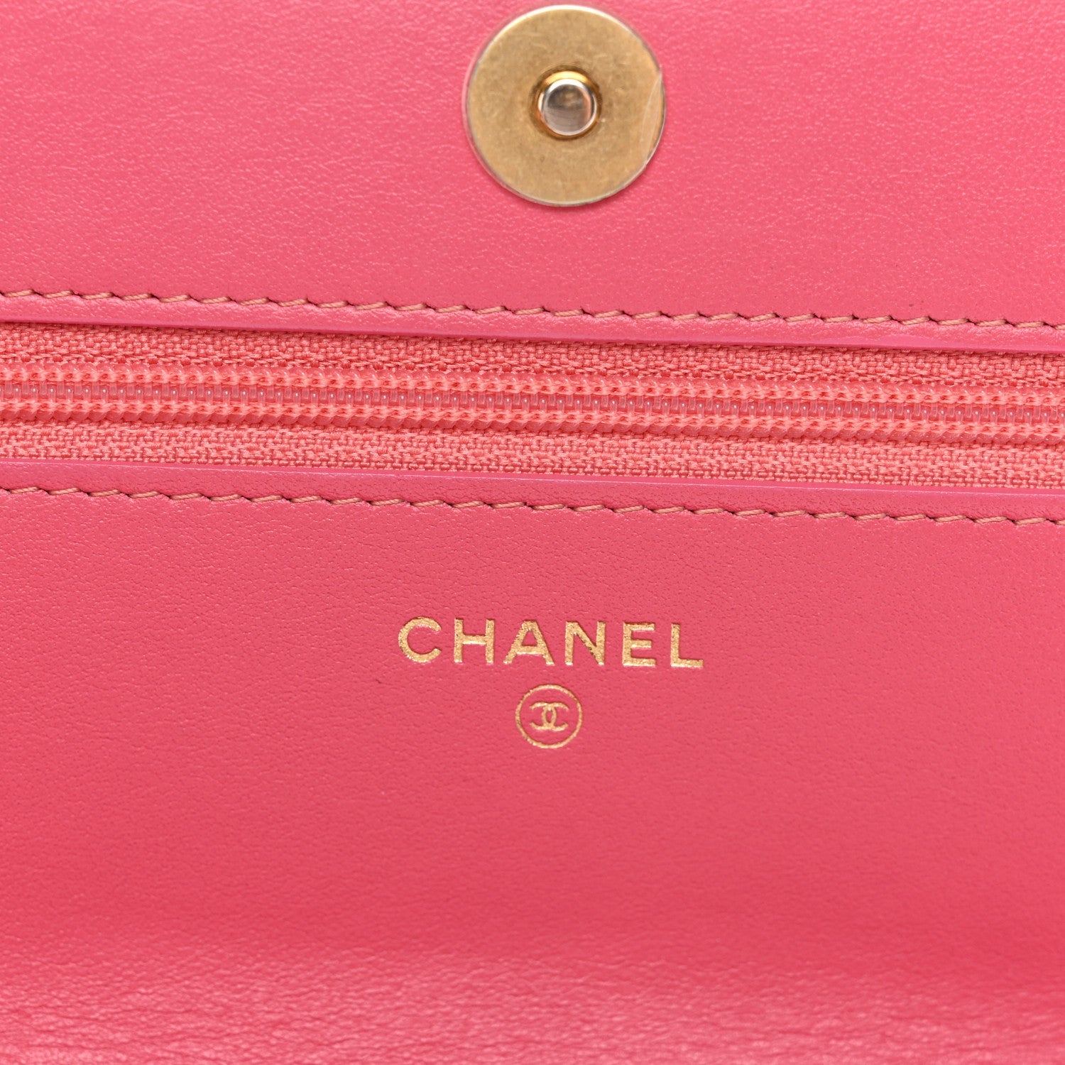 Wool Tweed Lambskin Quilted Chanel 19 Wallet On Chain WOC Coral Pink