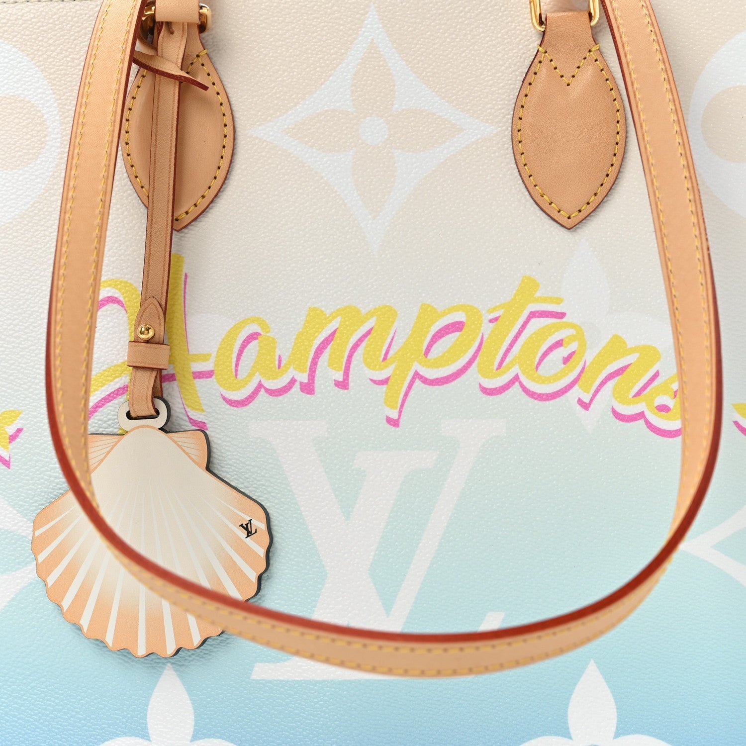 Monogram Giant Raffia Hamptons By The Pool Onthego GM Blue