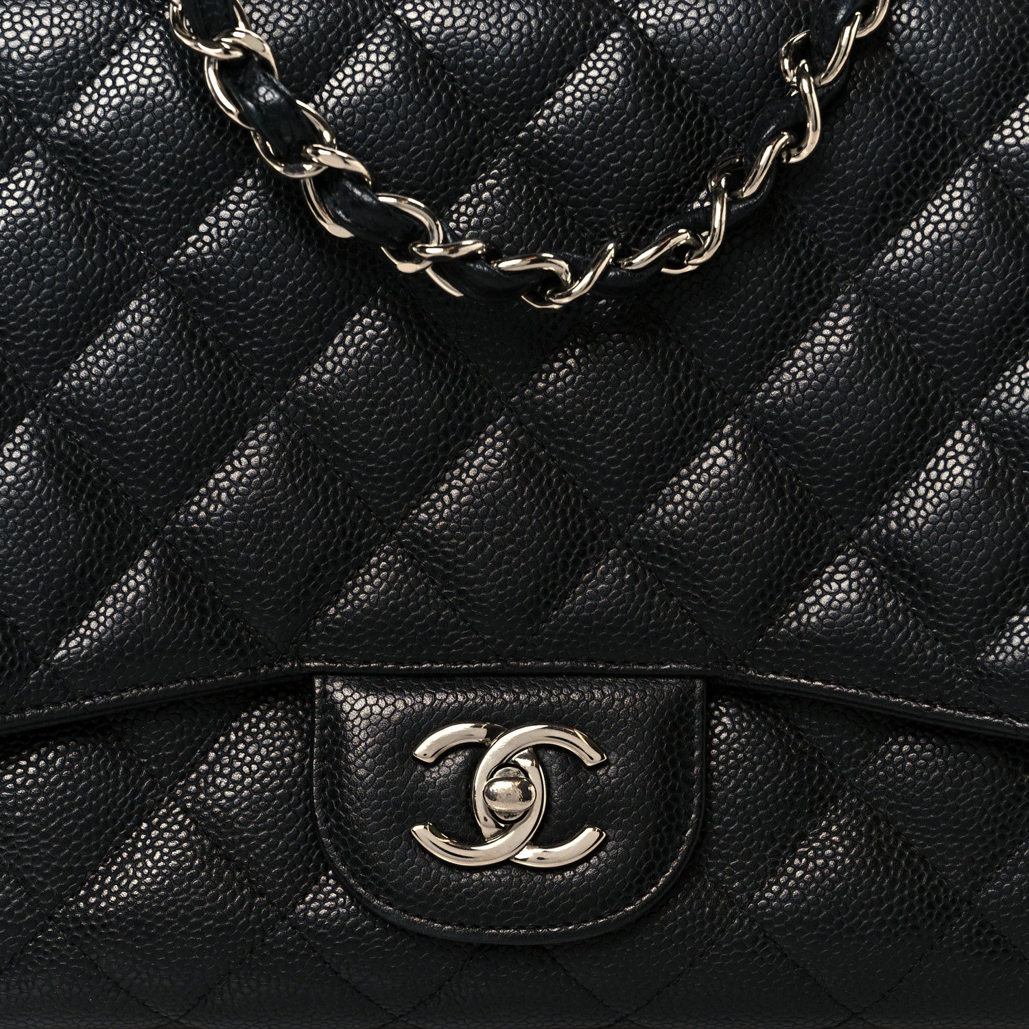 Caviar Quilted Jumbo Single Flap Black