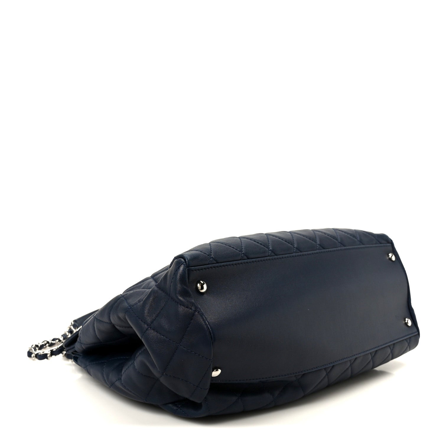Lambskin Quilted Chanel 7 Large Tote Navy