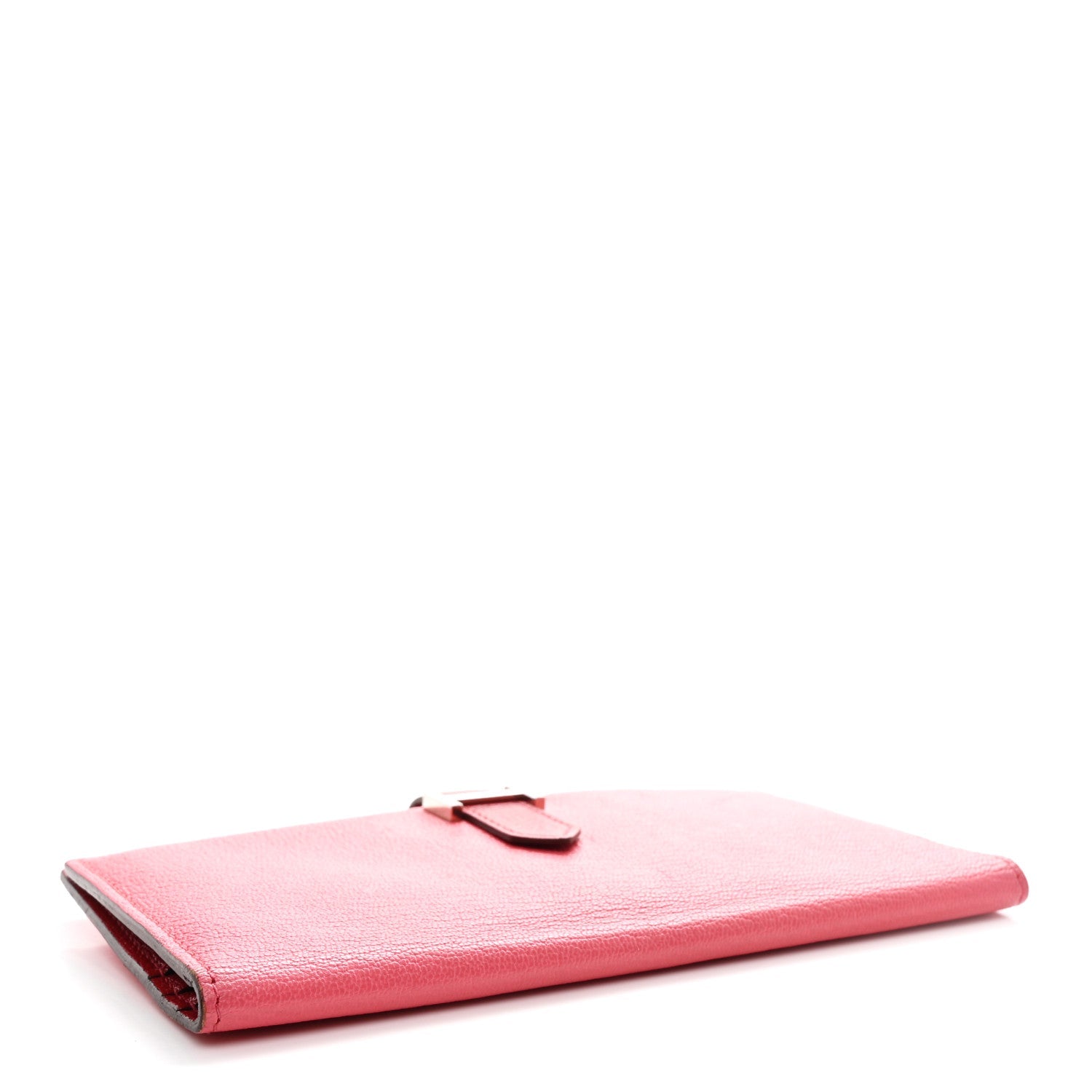 Chèvre Mysore Bi-Color Bearn Gusset Wallet Rose Lipstick Rouge Casaque