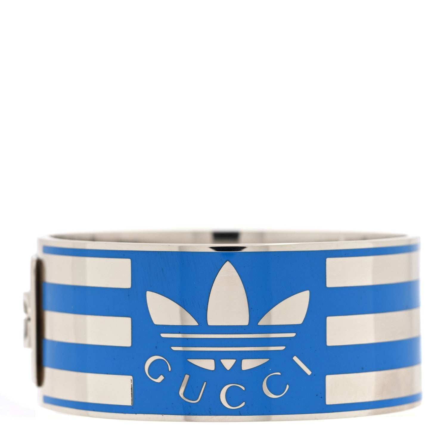 X ADIDAS Metal Enamel Cuff Bracelet S Silver Blue