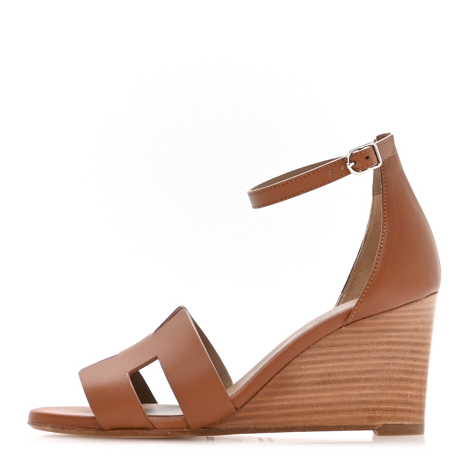 Calfskin Legend Wedge Sandals 36 Gold