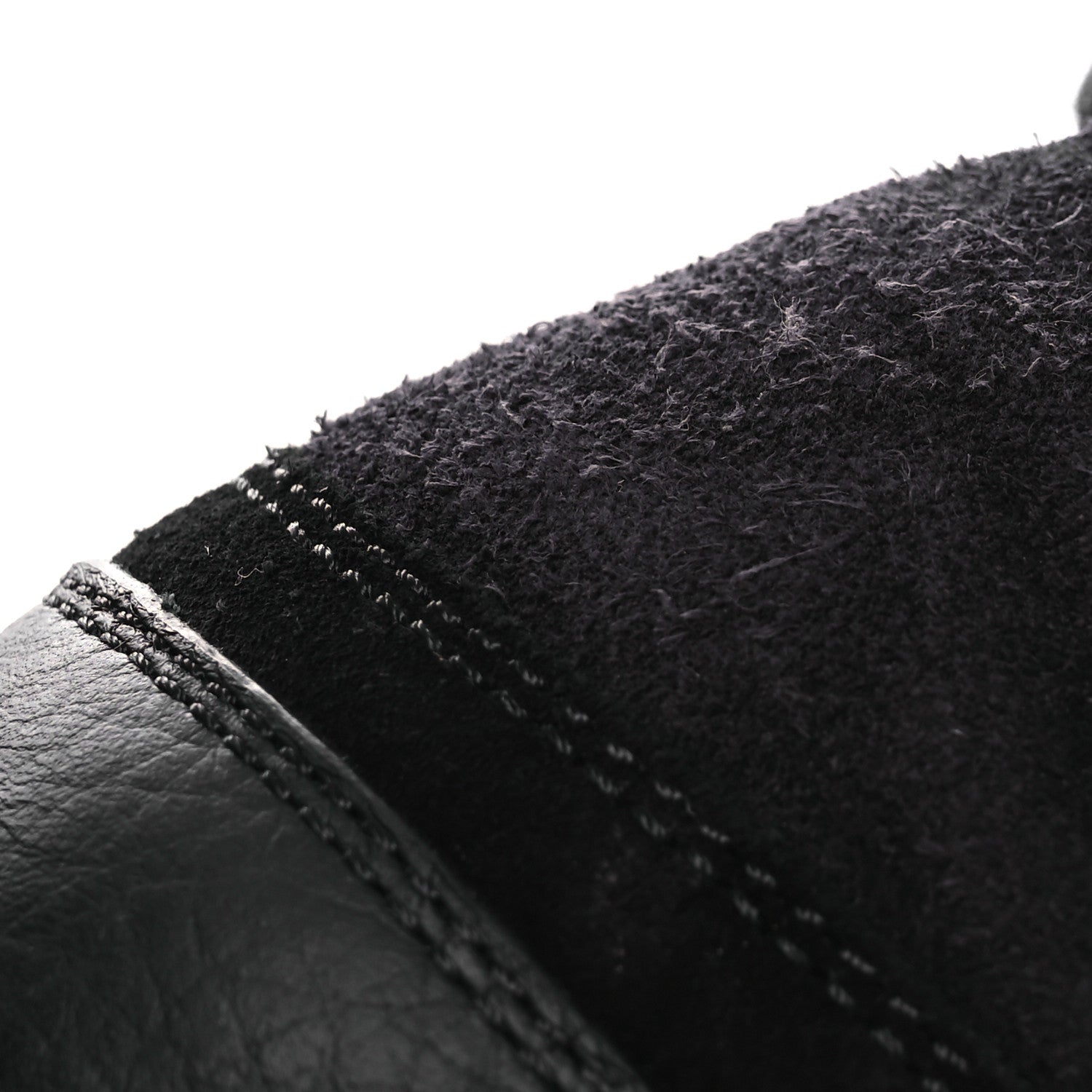 Suede Grained Calfskin CC Lace Up Boots 38 Black