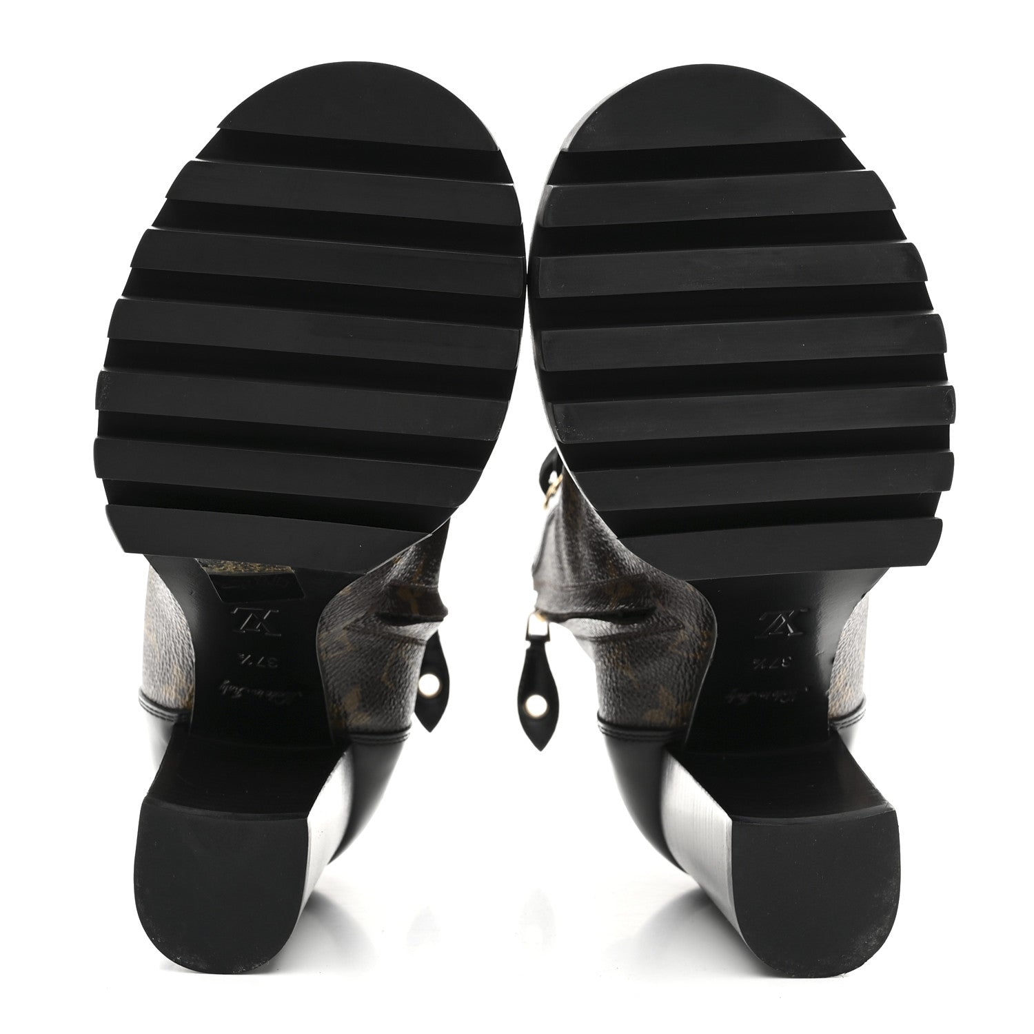 Patent Calfskin Monogram Star Trail Ankle Boots 37.5 Black