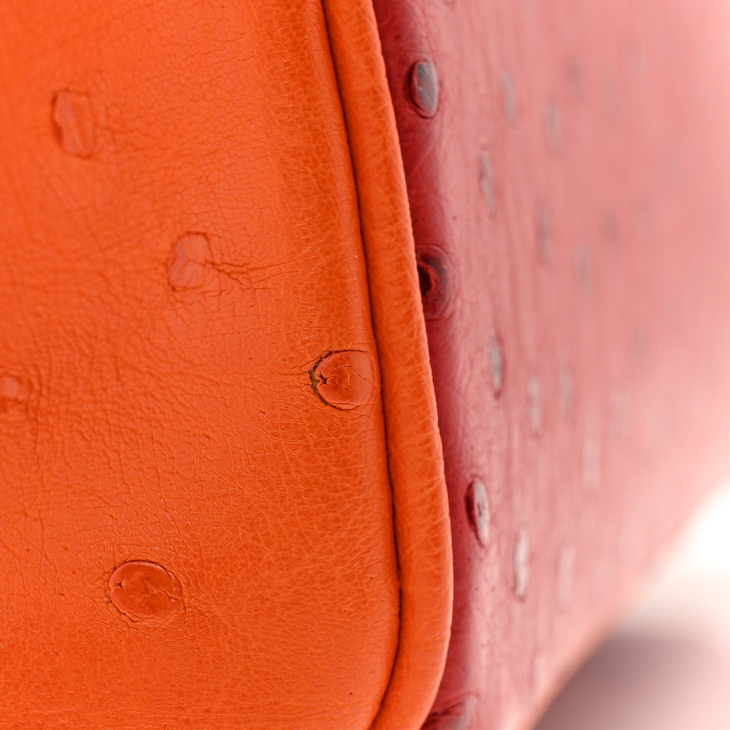 Ostrich Horseshoe Birkin 30 Rouge Vif Orange