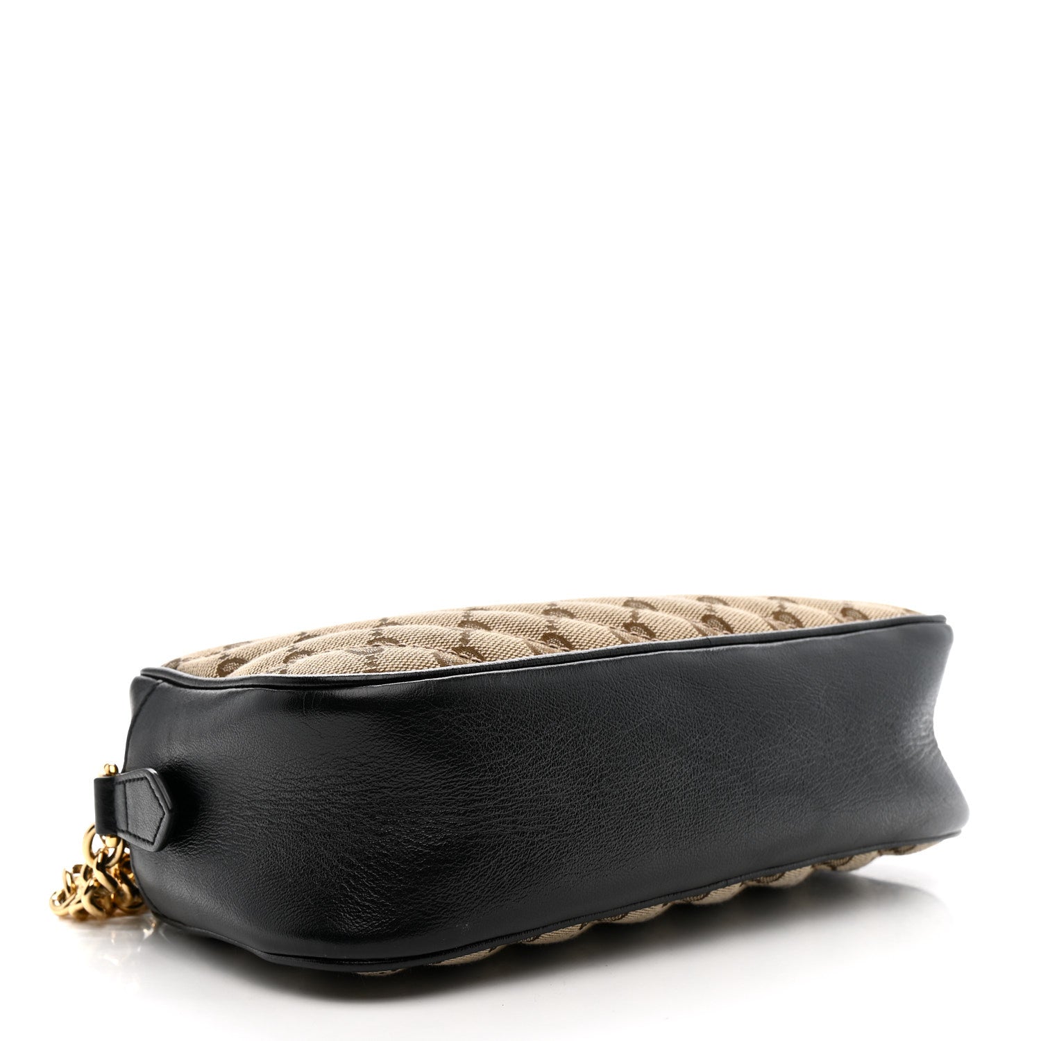 Monogram Matelasse Diagonal Small GG Marmont Chain Shoulder Bag Beige Black