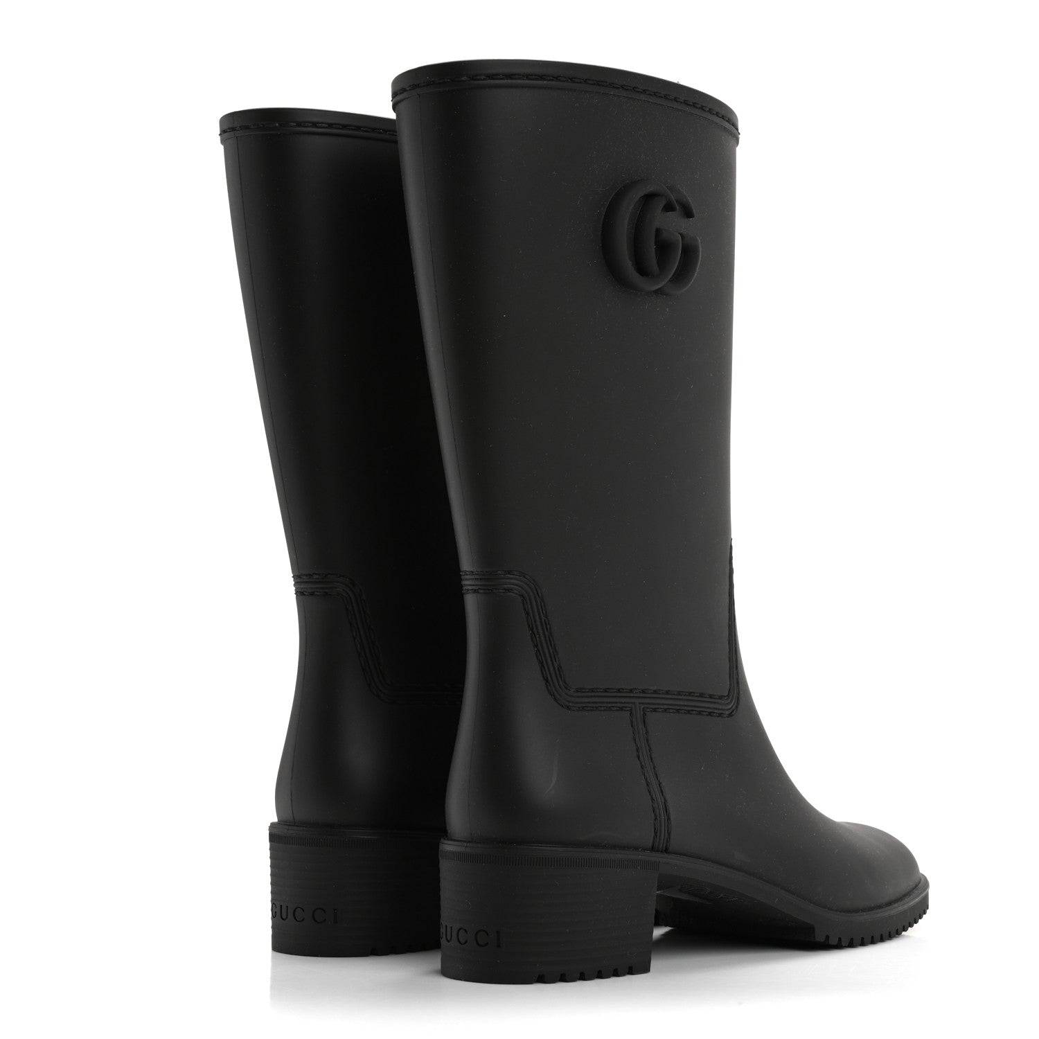 Rubber Double G Womens Rain Boots 37 Black