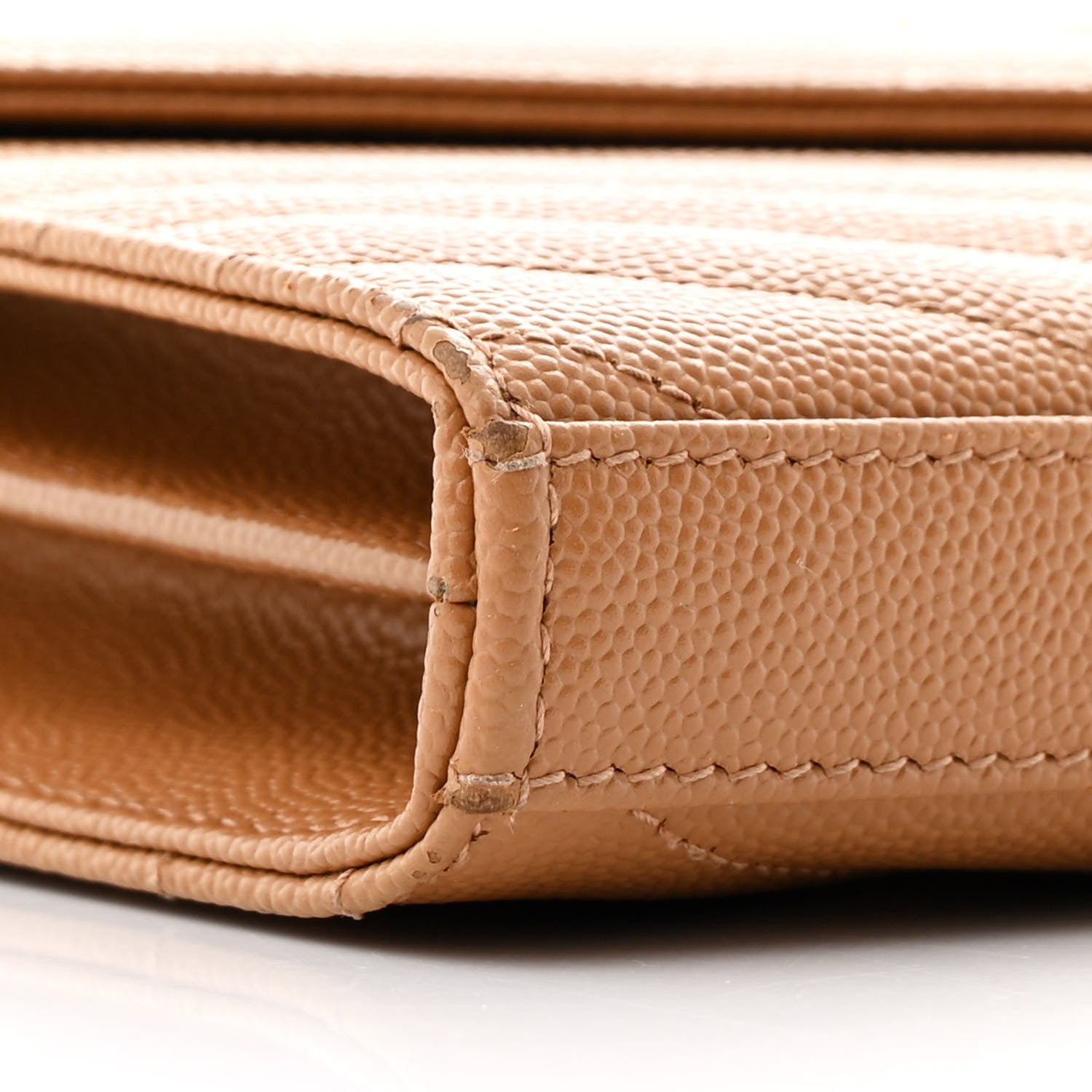 Grain De Poudre Matelasse Chevron Monogram Chain Wallet Dune