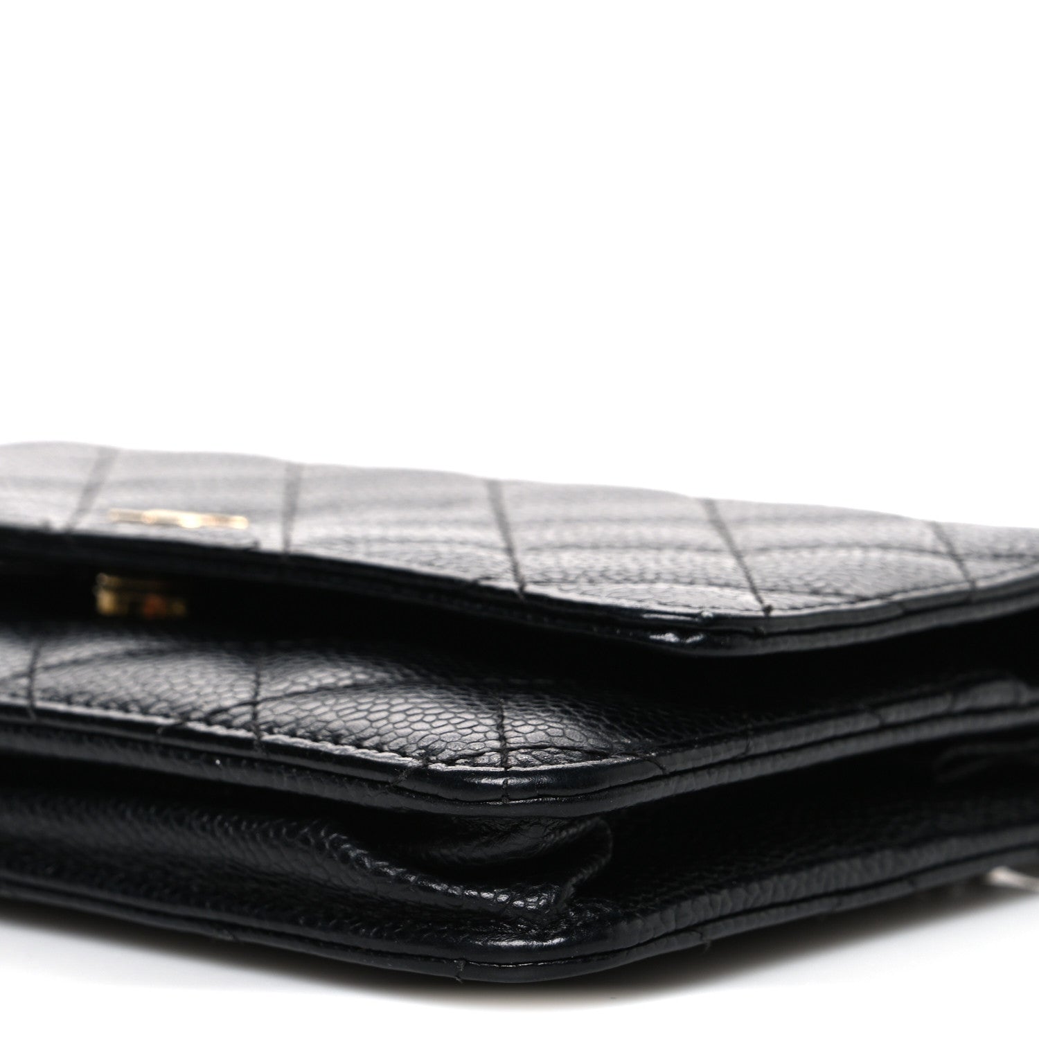 Caviar Quilted Wallet on Chain WOC Black