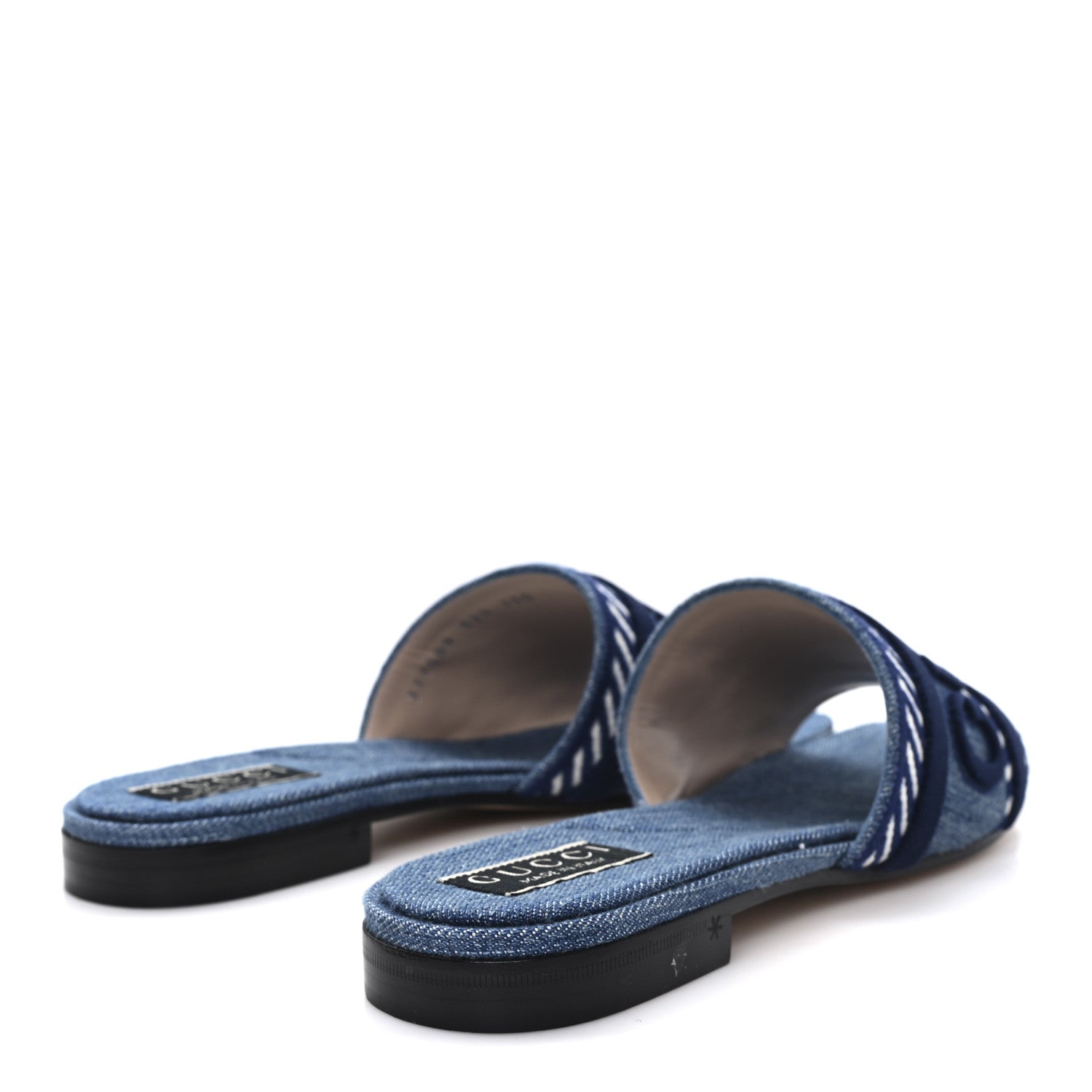Plain Spain Denim Logo Slide Sandals 37.5 Light Blue