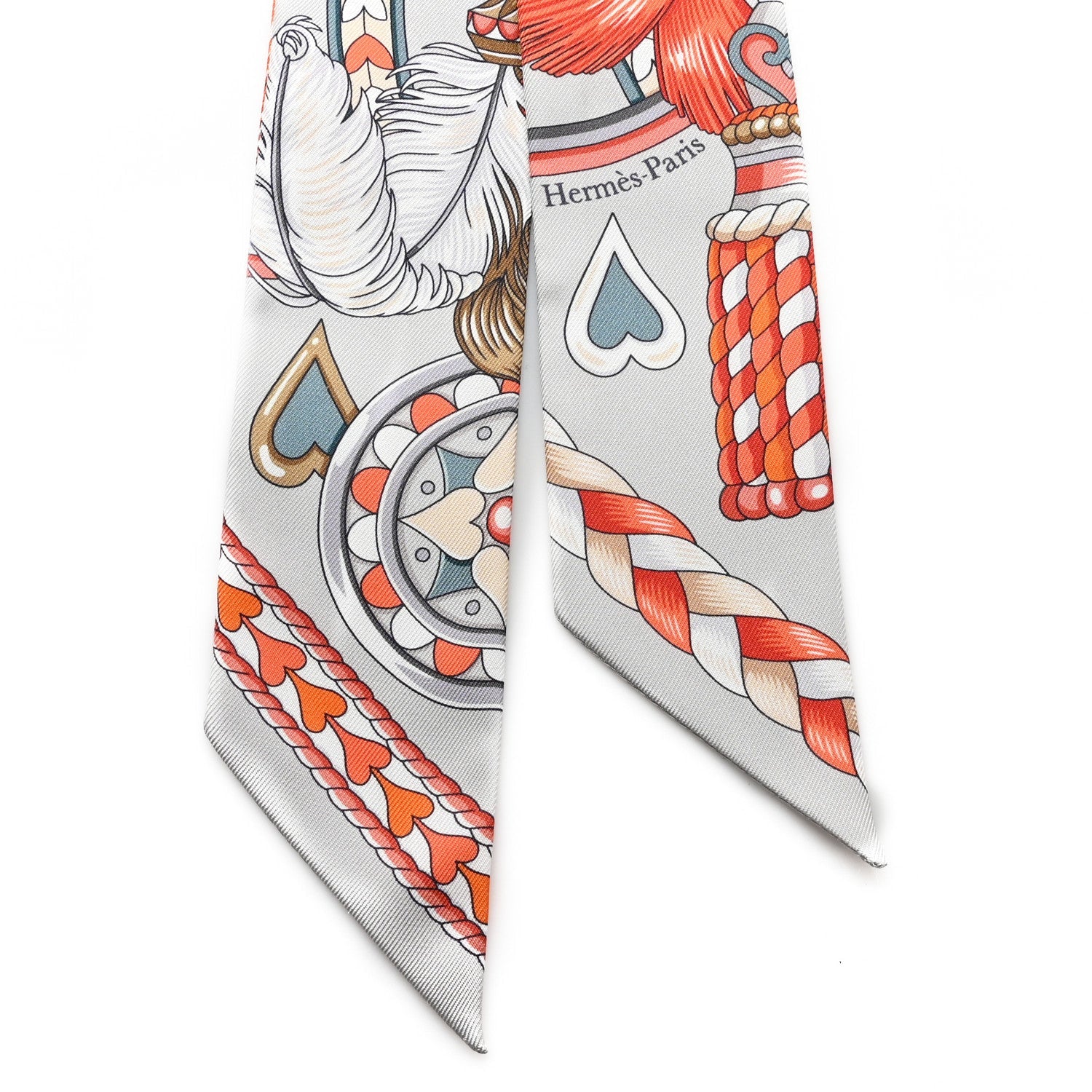 Silk Harnais De Coeur Twilly Gris Perle Orange Gris Bleute