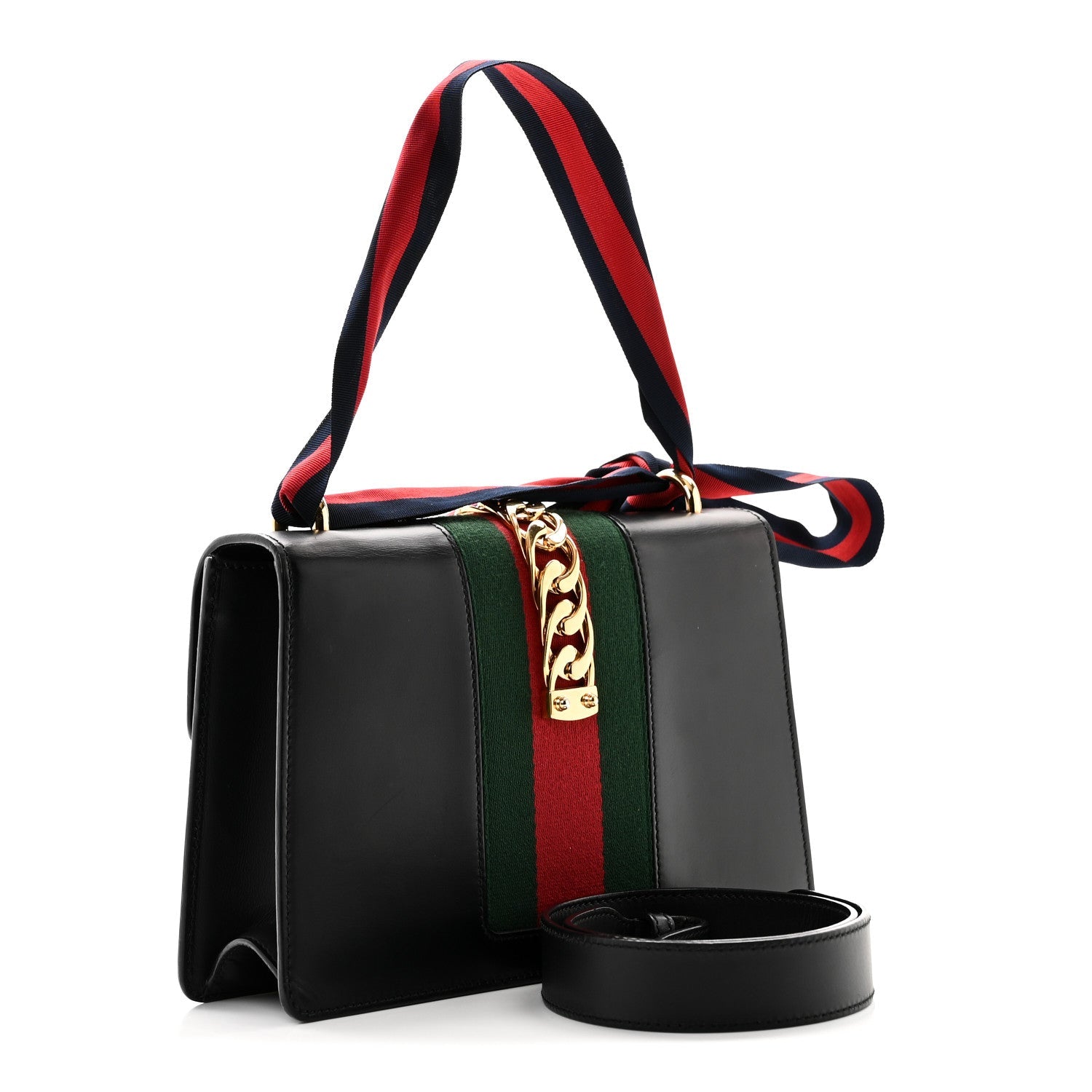Calfskin Small Sylvie Shoulder Bag Black