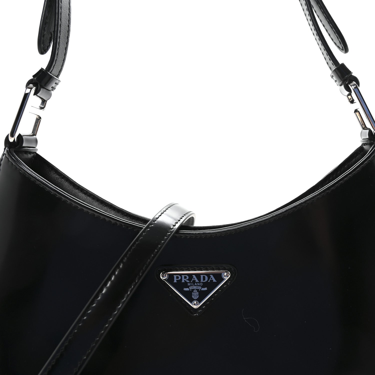 Spazzolato Cleo Adjustable Strap Shoulder Bag  Black