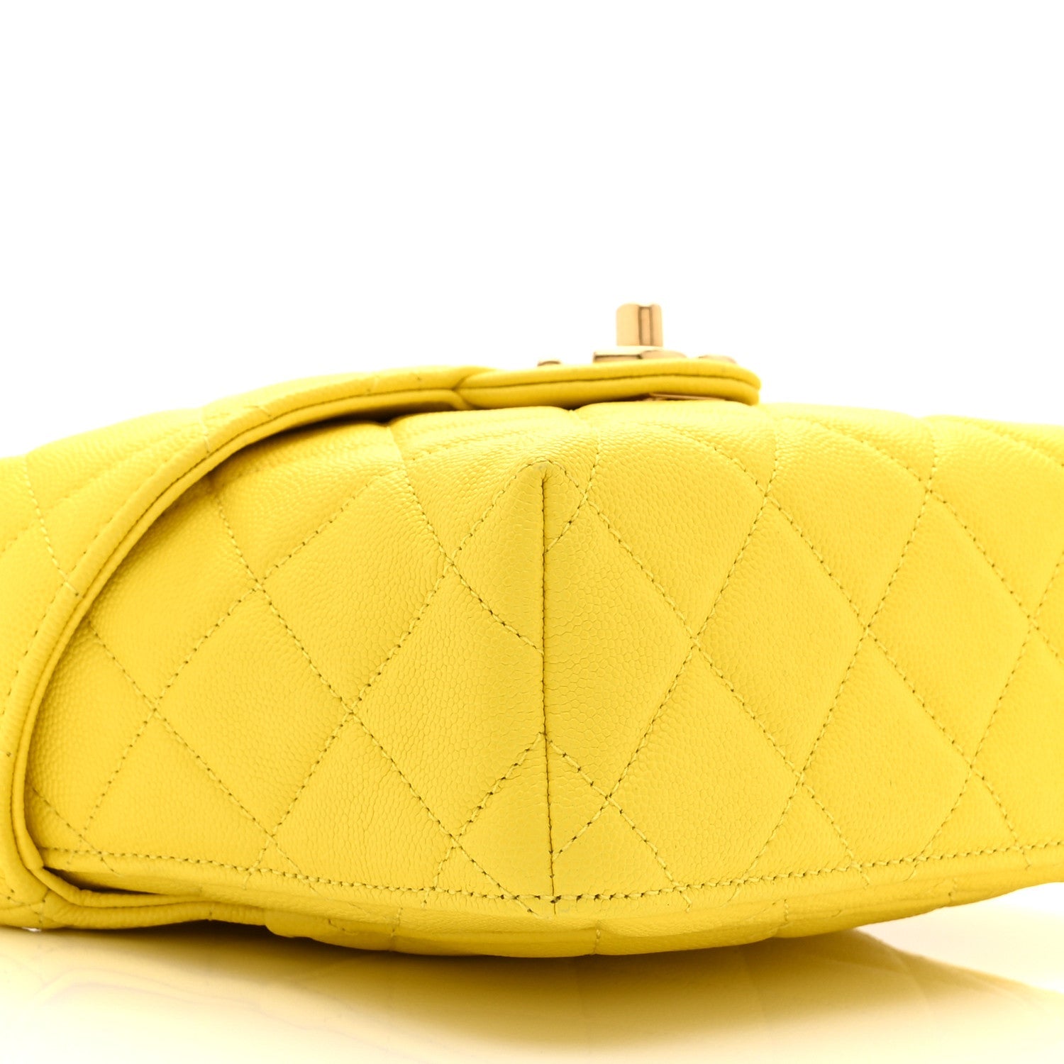 Caviar Quilted Handy Box Vanity Case Yellow