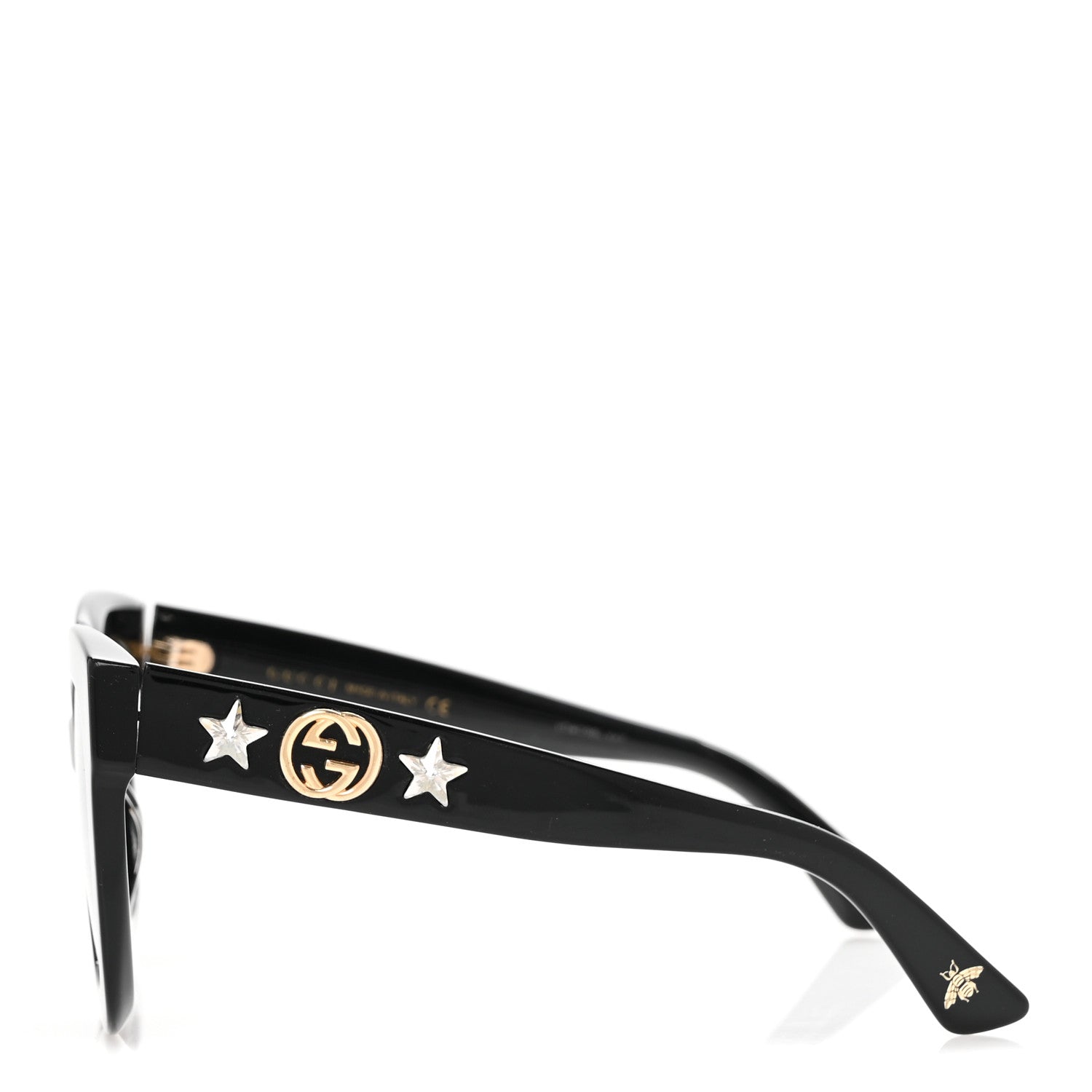Acetate Crystal Star Round Frame Sunglasses GG0208S Black
