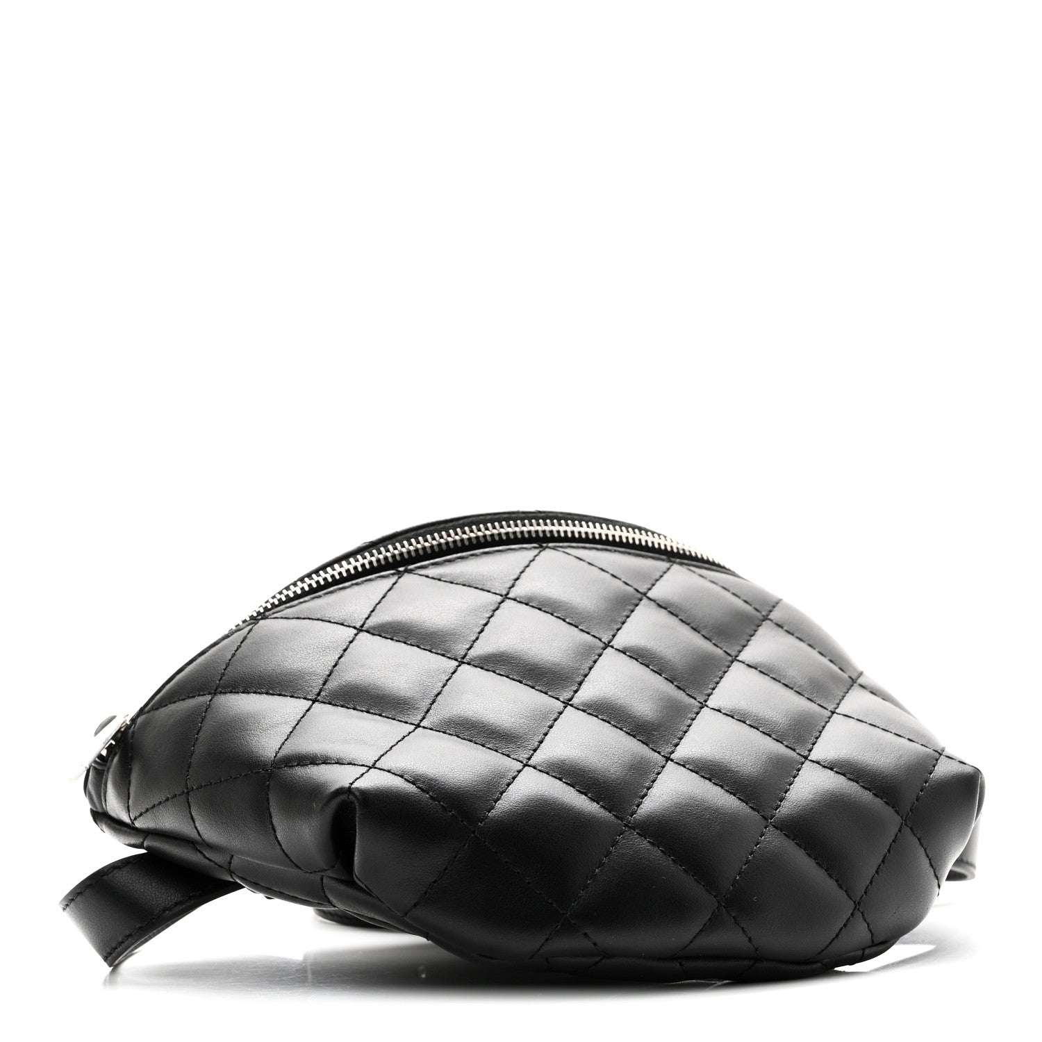 Calfskin Quilted Waist Belt Bag Black