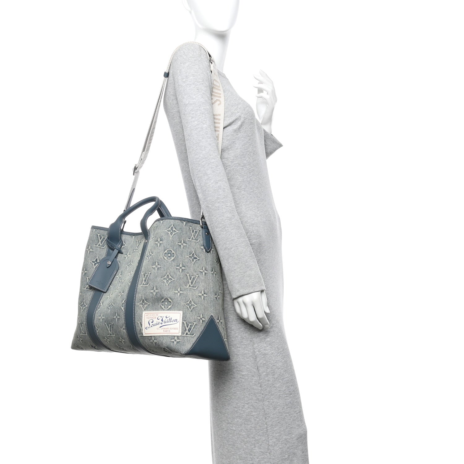 Monogram Washed Denim Weekend Tote NM Blue