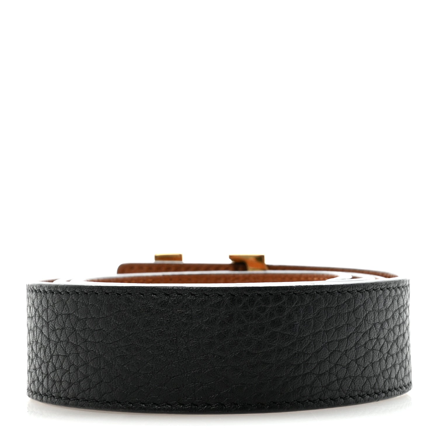Taurillon Calfskin 30mm LV Initiales Reversible 80 32 Belt Black