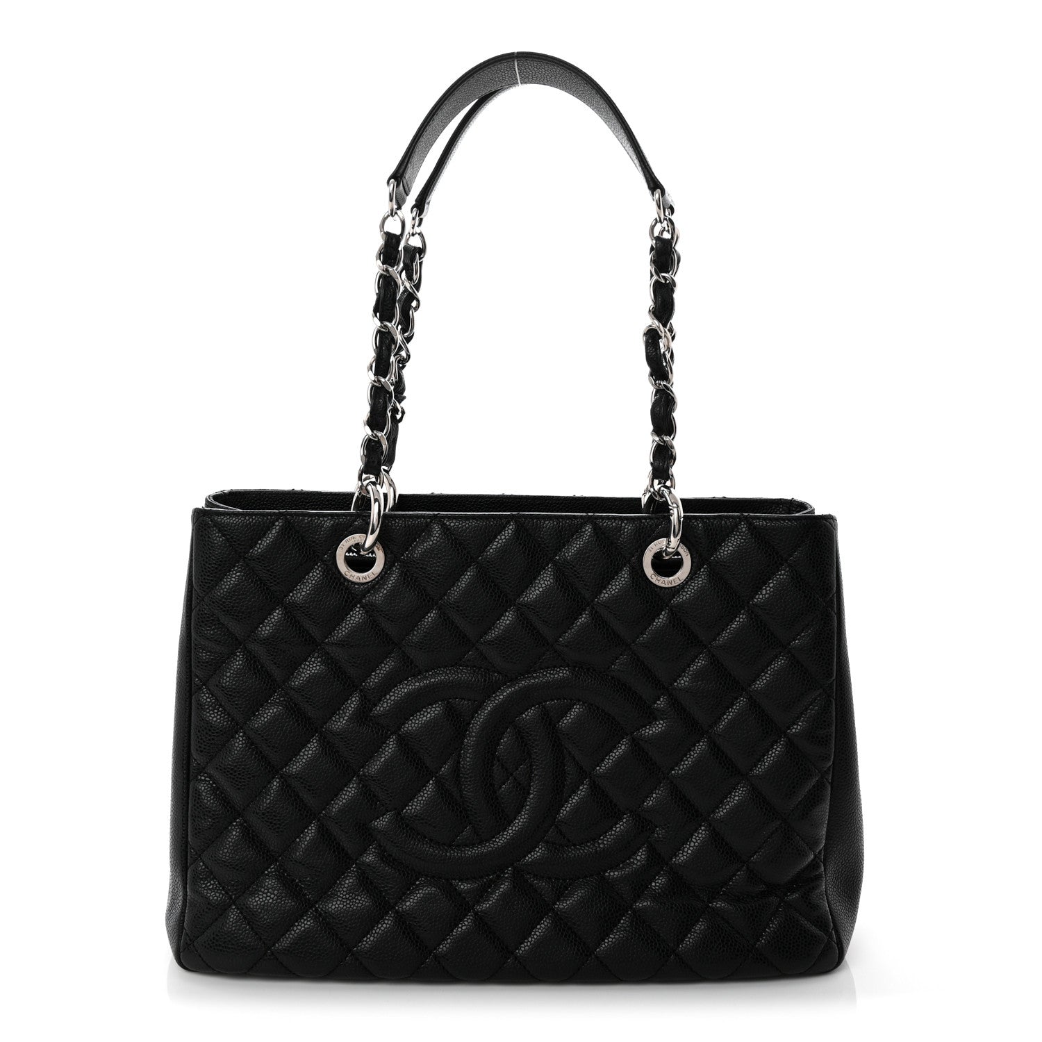 Caviar Quilted Grand Shopping Tote GST Black