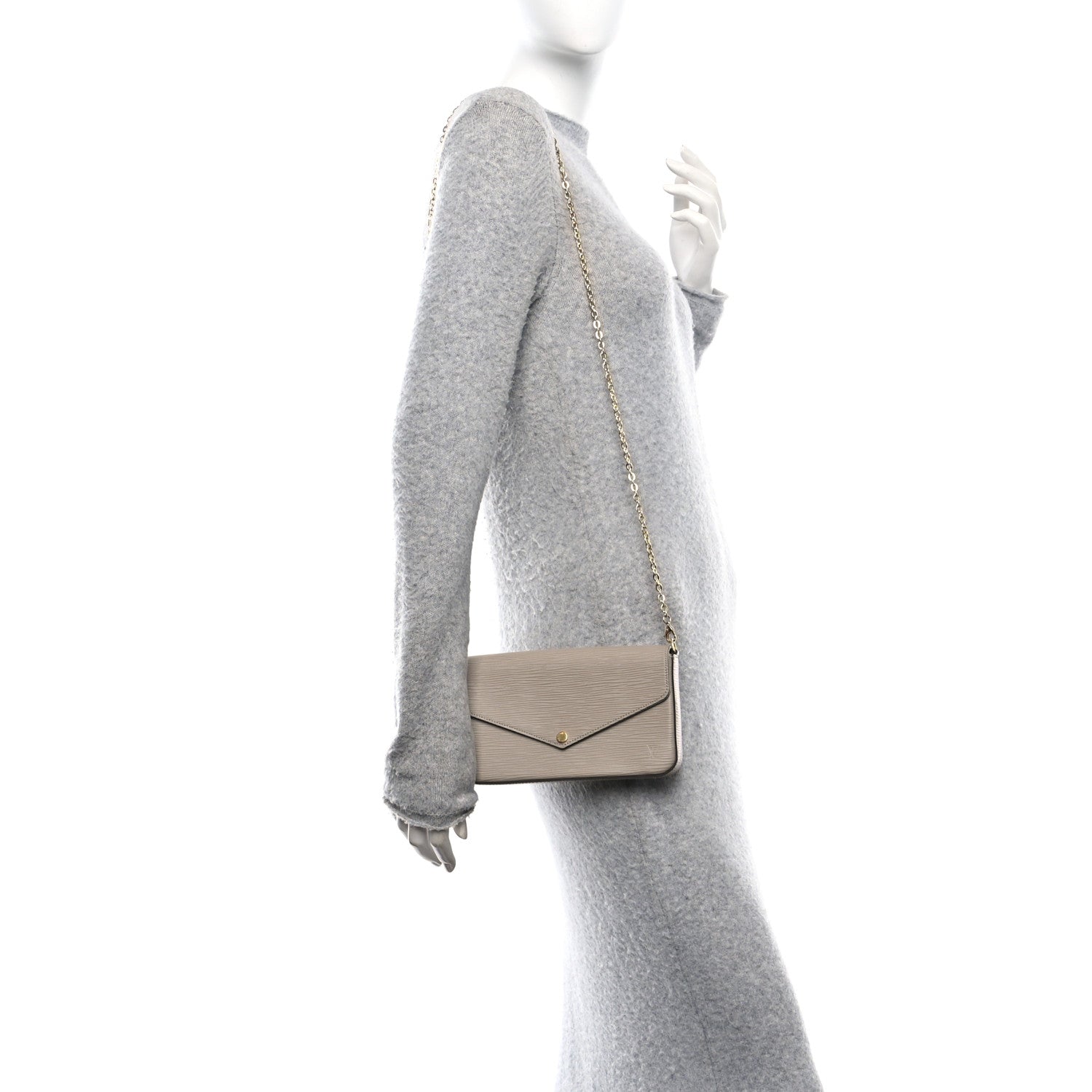 Epi Felicie Pochette Chain Wallet Galet