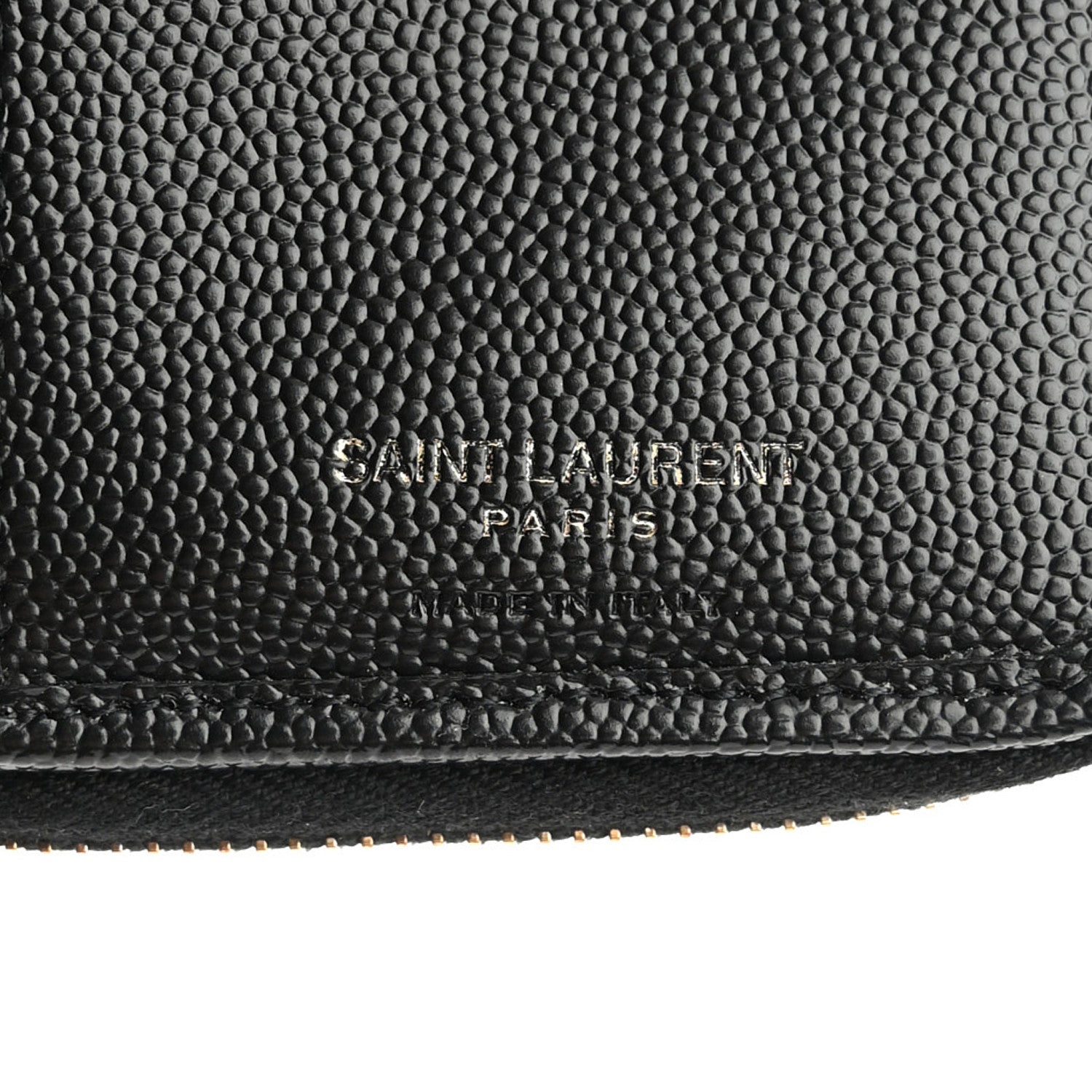 Grain De Poudre Matelasse Chevron Monogram Compact Zip Around Wallet Black