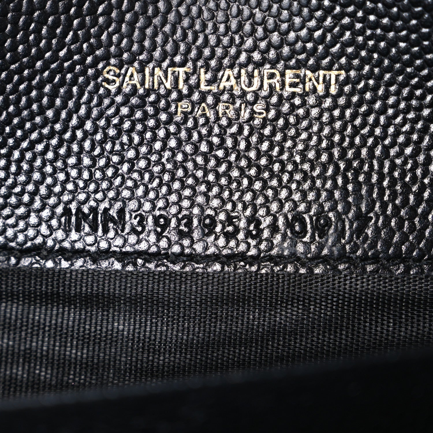 Grain De Poudre Matelasse Chevron Monogram Envelope Chain Wallet Black