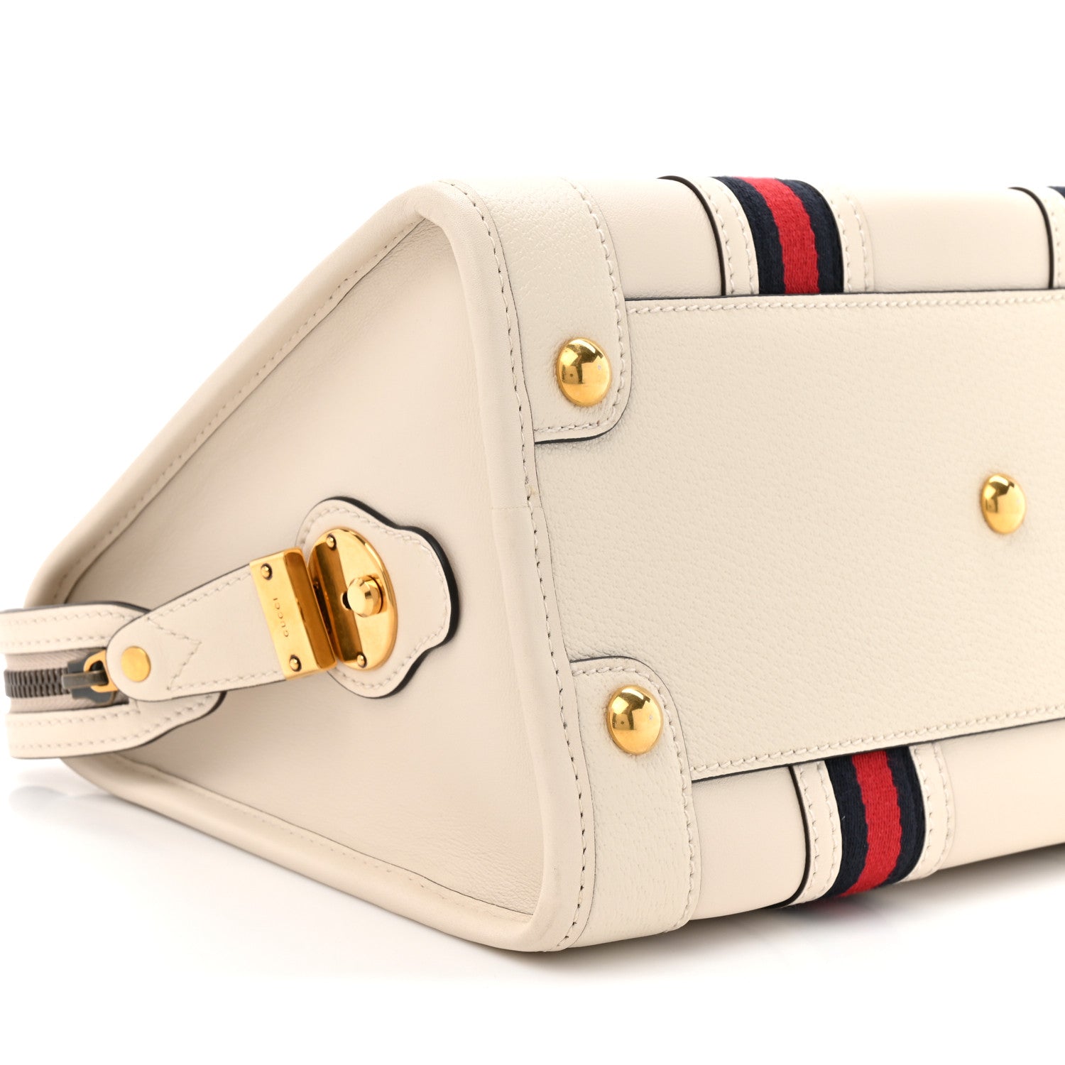 Koi Calfskin Medium Bauletto Duffle Top Handle Bag White