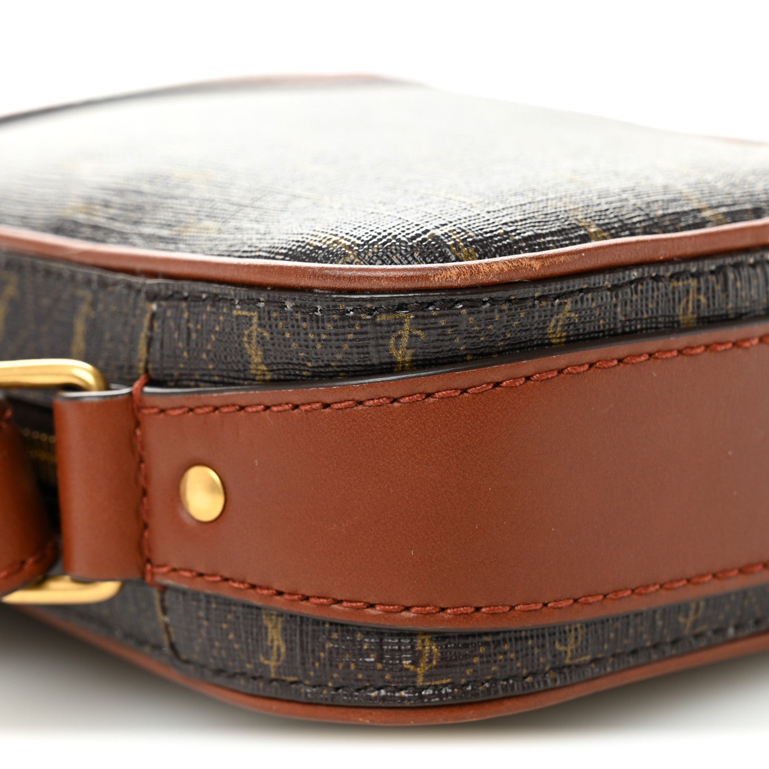 Canvas Smooth Calfskin Le Monogramme Crossbody Pouch Chestnut