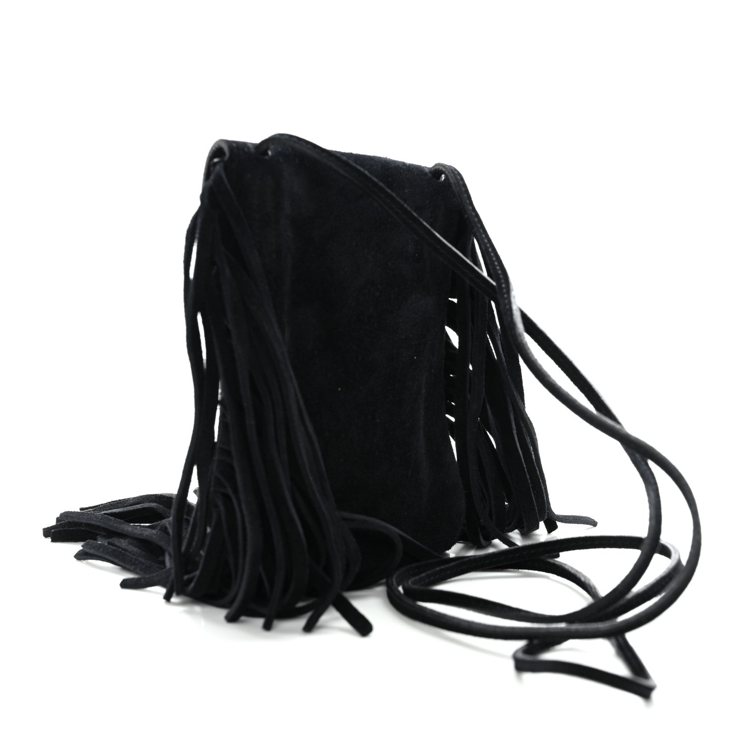 Suede Fringe Toy Monogram Anita Crossbody Bag Black