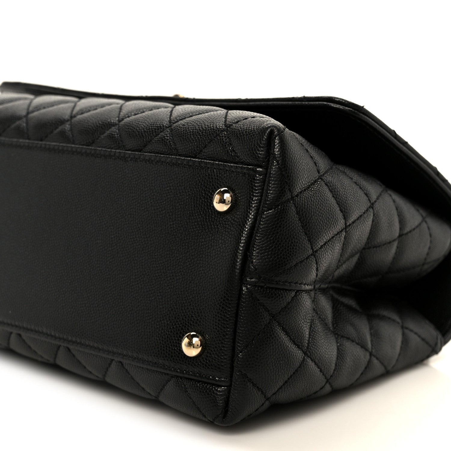 Caviar Quilted Small Coco Handle Flap Black