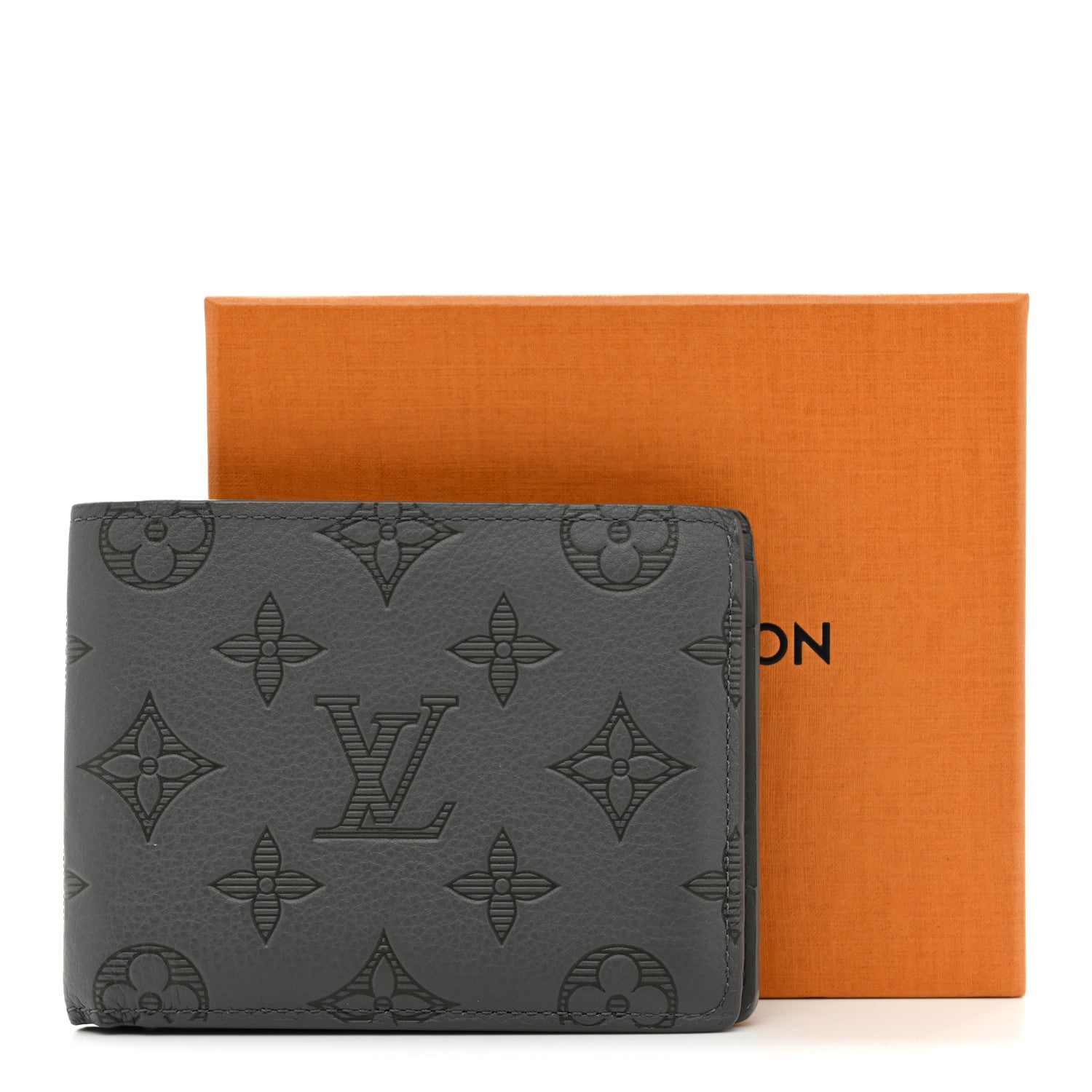 Calfskin Monogram Shadow Multiple Wallet Anthracite Gray