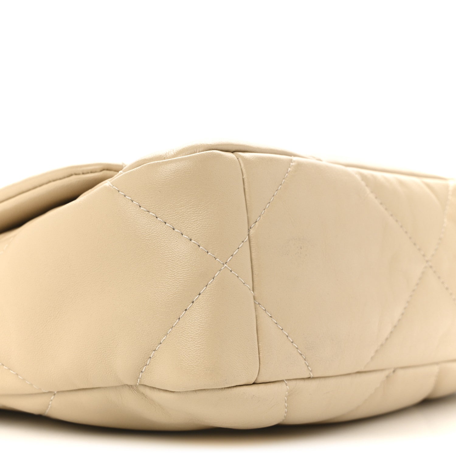 Lambskin Quilted Medium Chanel 19 Flap Light Beige