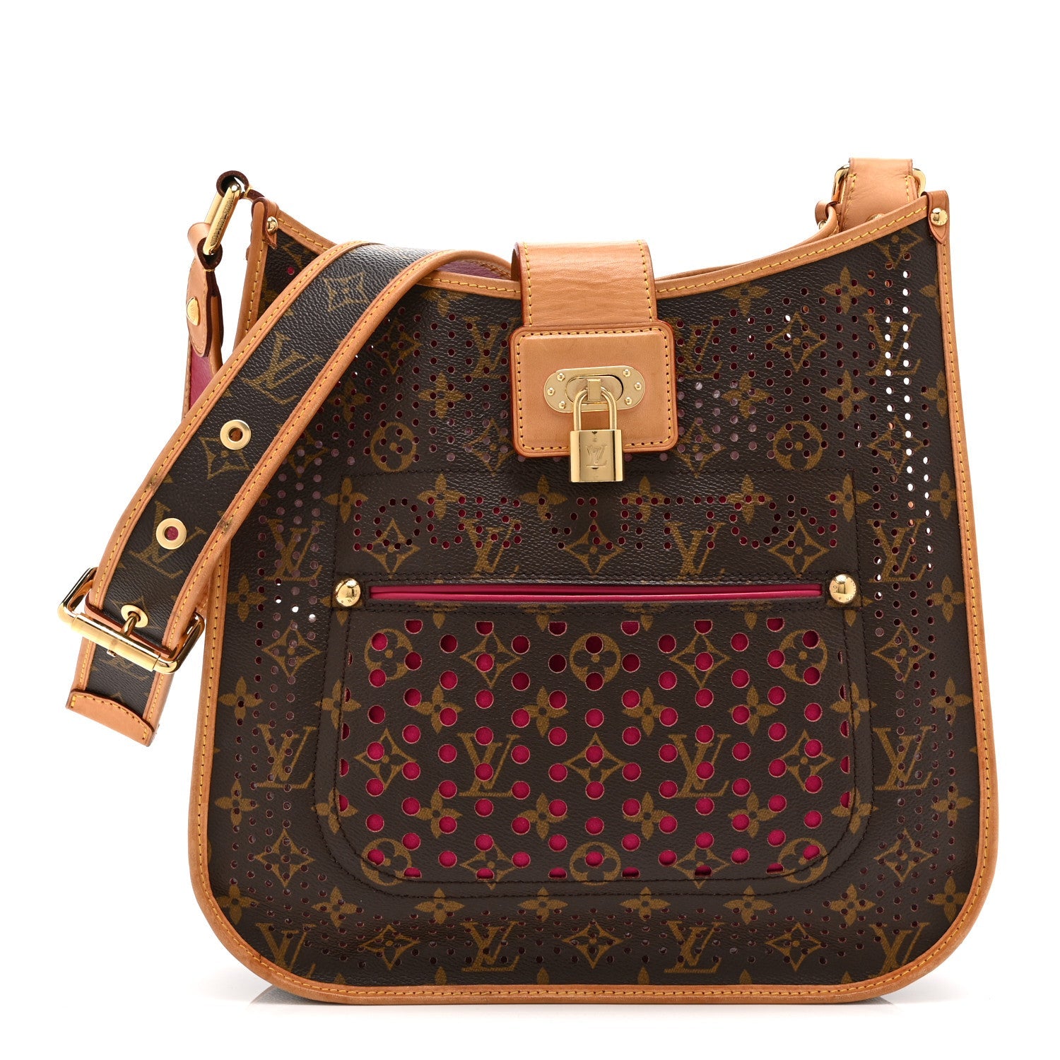 Monogram Perforated Musette Fuchsia