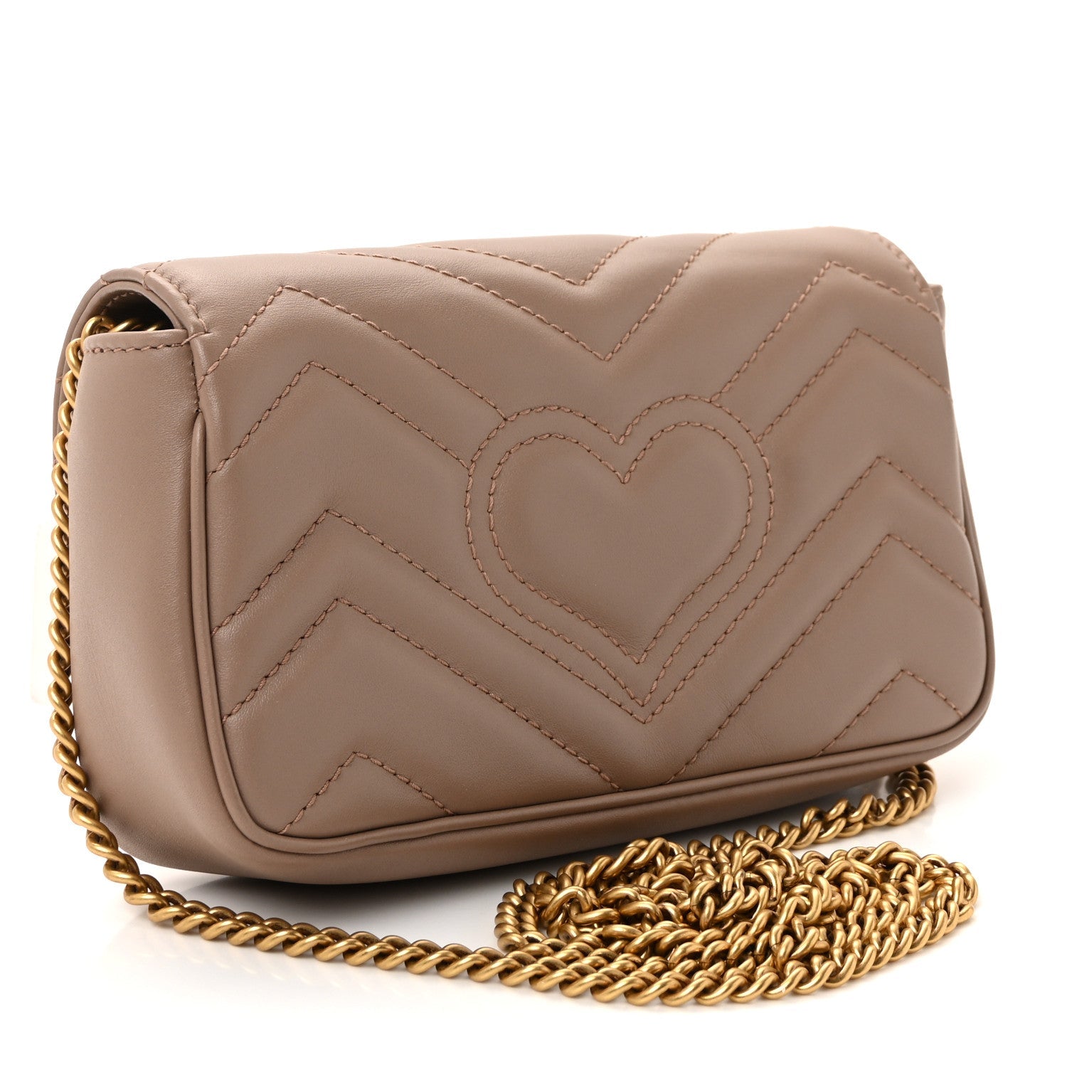 Calfskin Matelasse Super Mini GG Marmont Shoulder Bag Porcelain Rose