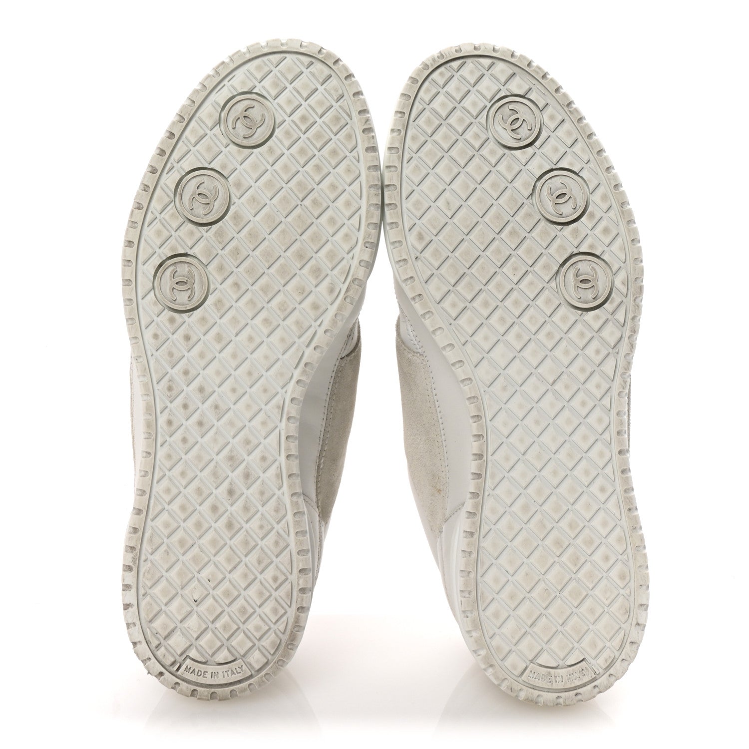 Calfskin Suede Coco Mark Logo Womens Sneakers 35.5 White