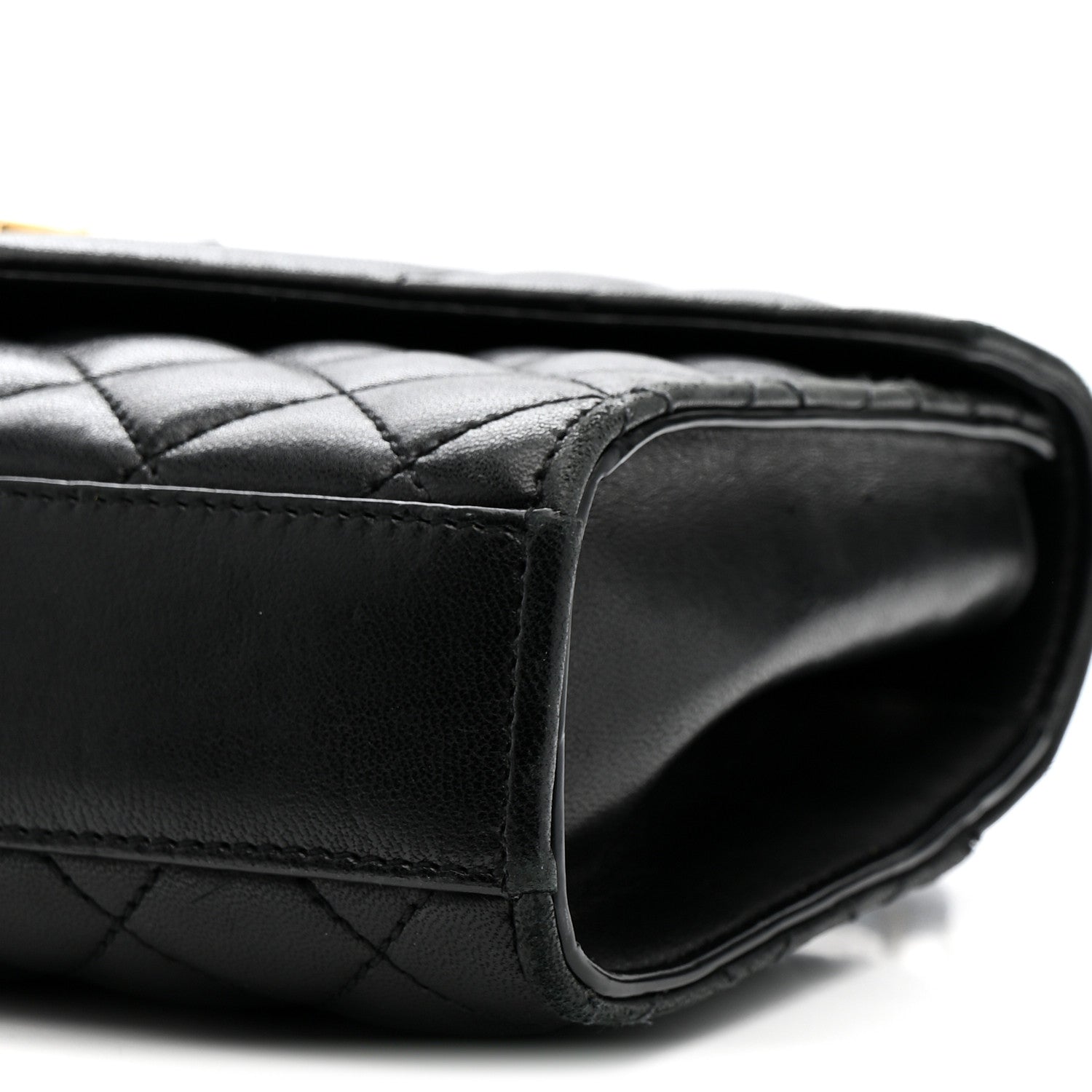Lambskin Mixed Matelasse Triquilt Small Monogram Satchel Black