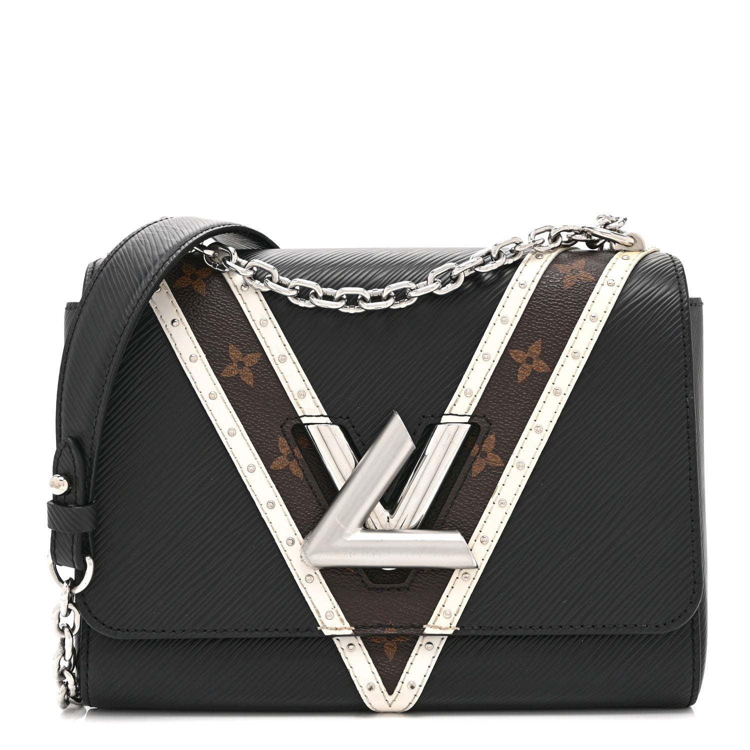 Epi Monogram Twist Shoulder Bag MM Black