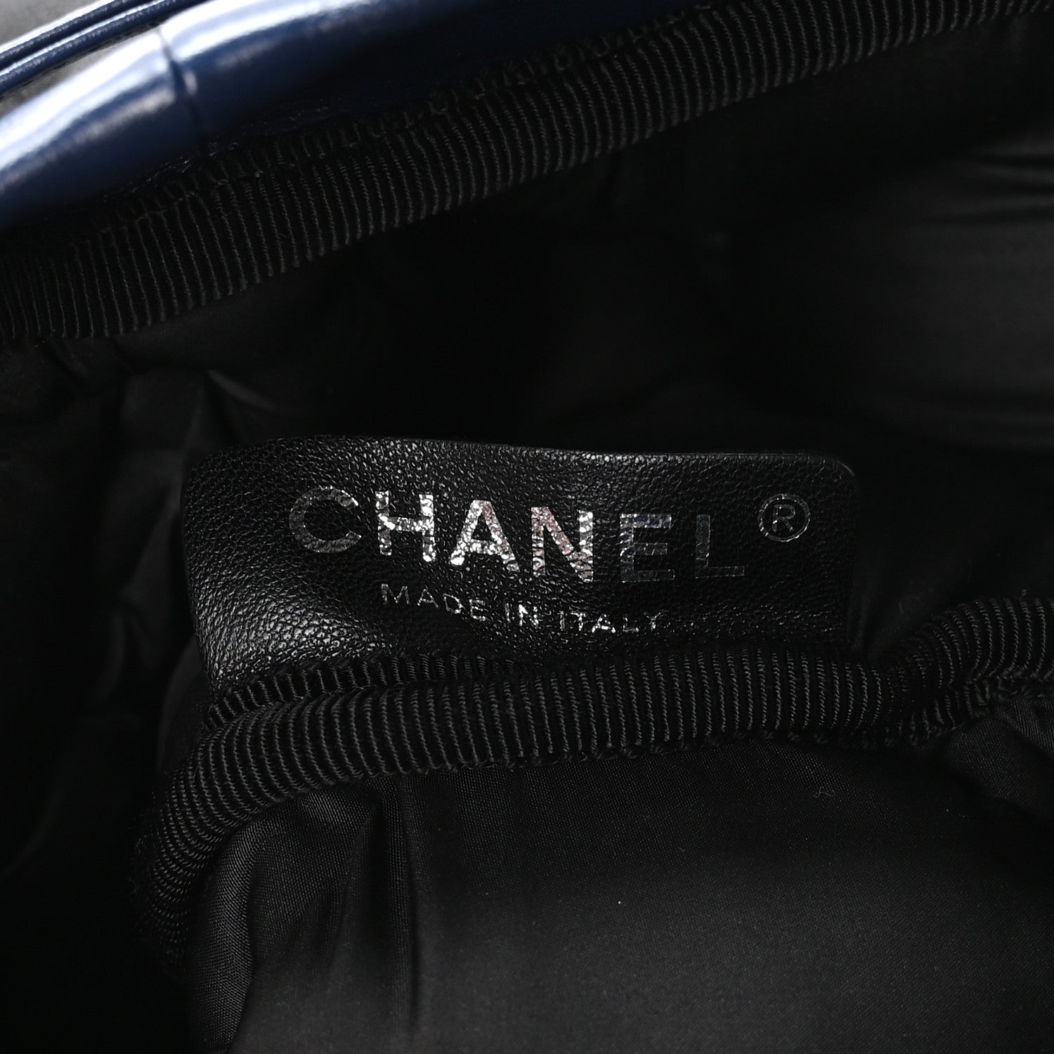 Calfskin Quilted Chesterfield Backpack Blue