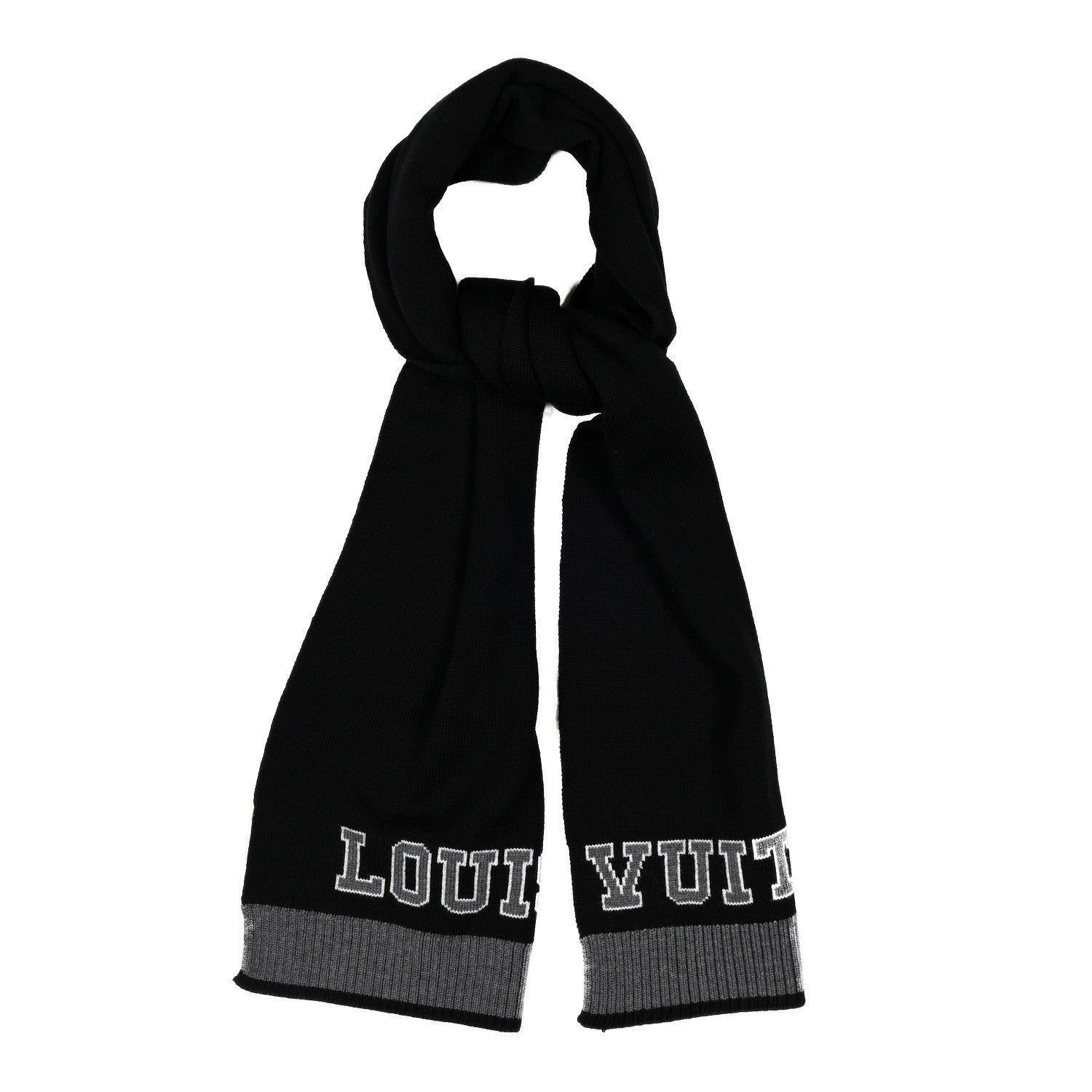 Wool Echarpes Scarf Black Grey