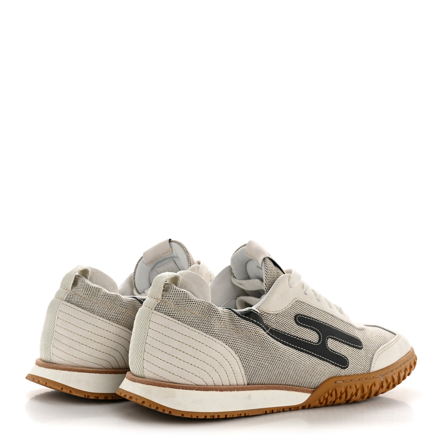 H Canvas Suede Goatskin Calfskin Jet Sneakers 37.5 Multicolor Prunoir