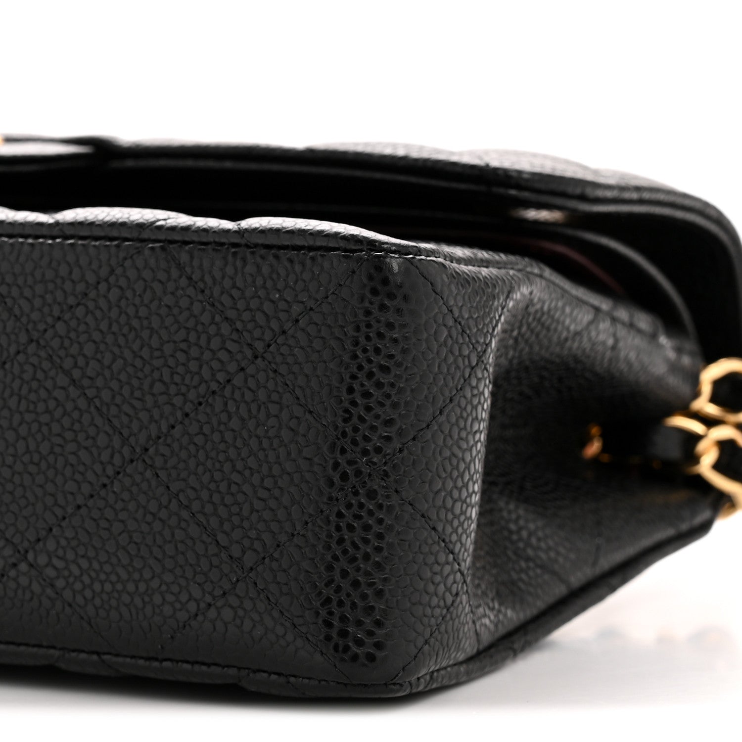 Caviar Quilted Small Double Flap Black