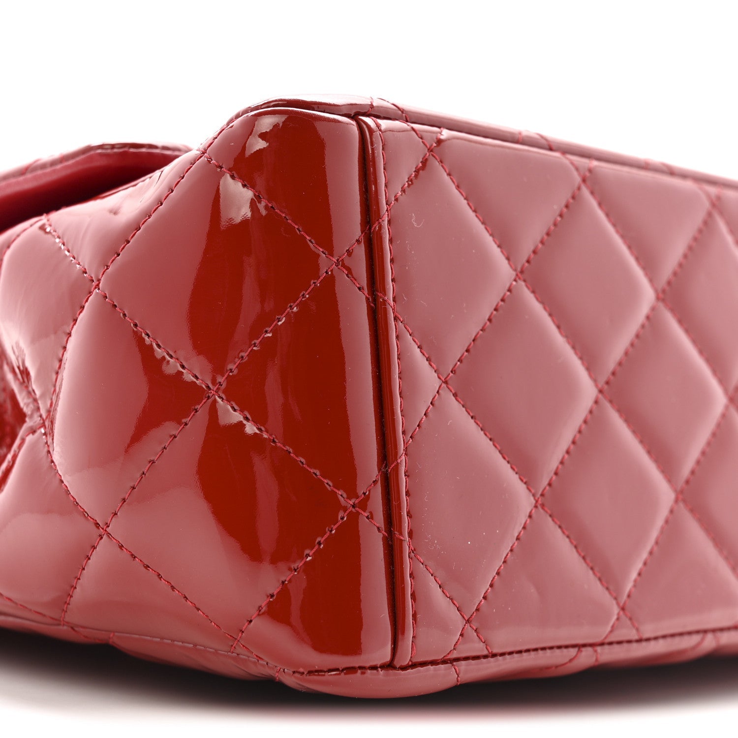 Patent Quilted Maxi Double Flap Red
