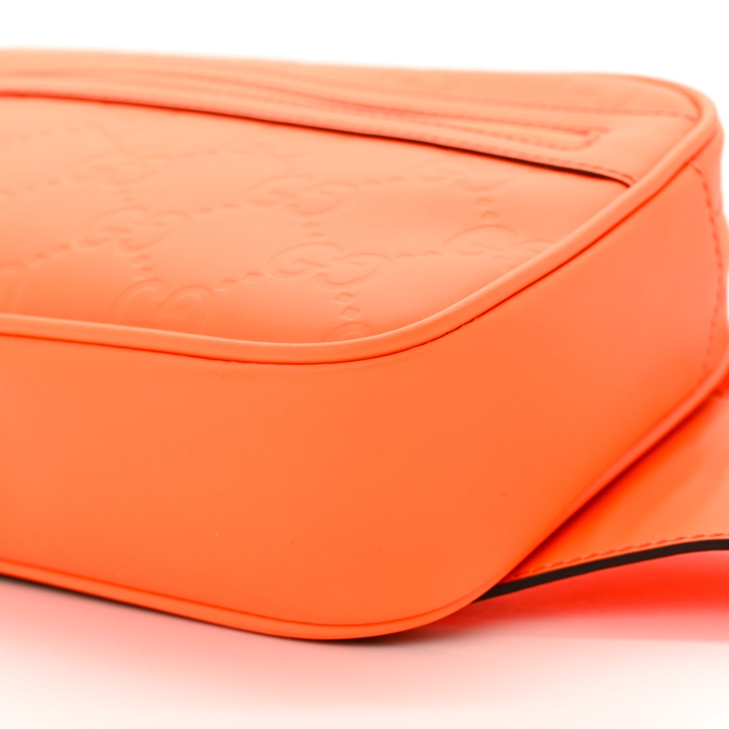 Rubber Effect Monogram GG Belt Bag New Orange Fluo