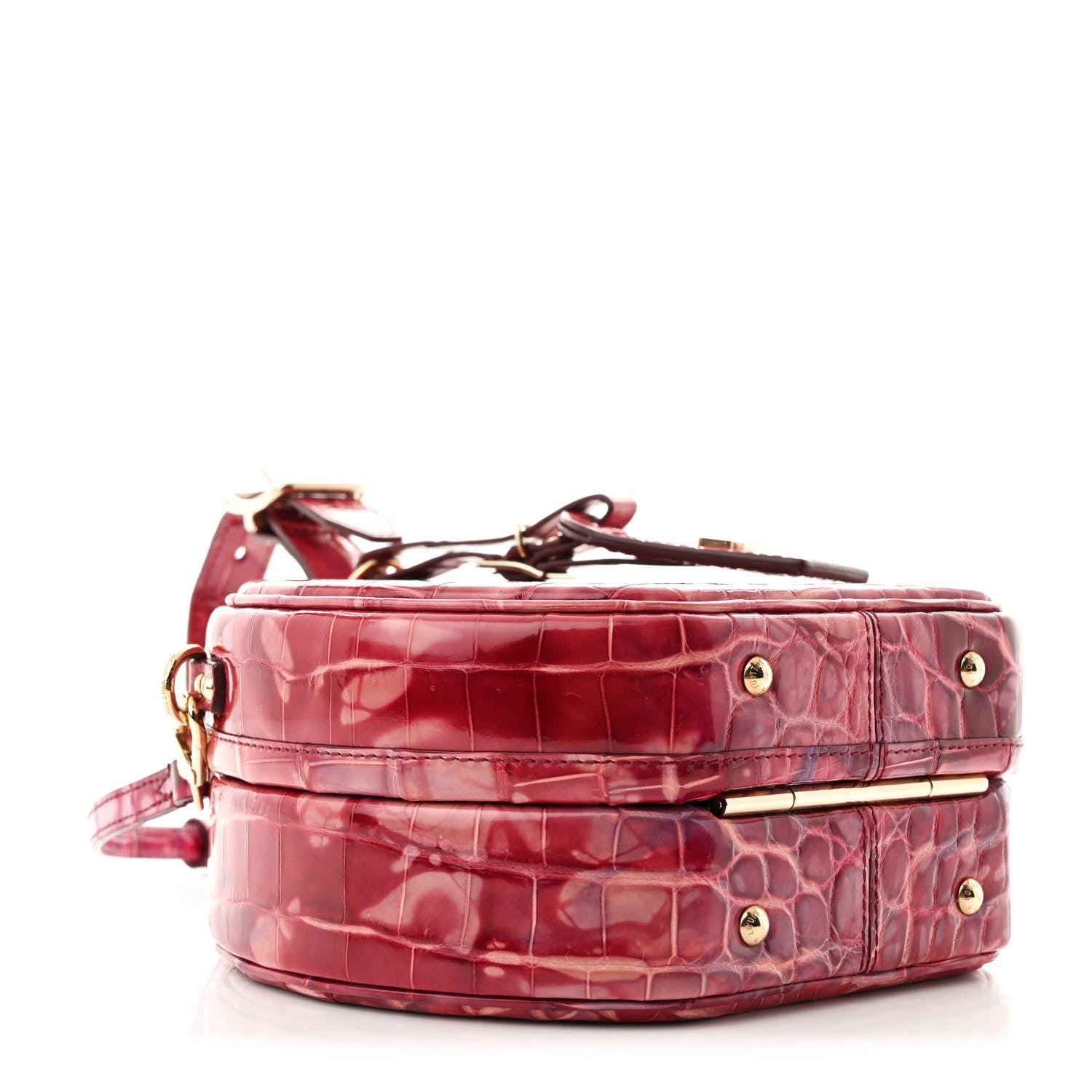 Crocodile Petite Boite Chapeau Dark Pink