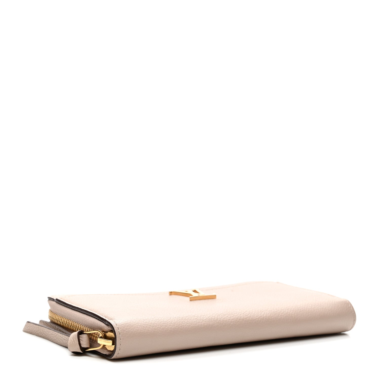 Calfskin Zippy Lockme Wallet Greige