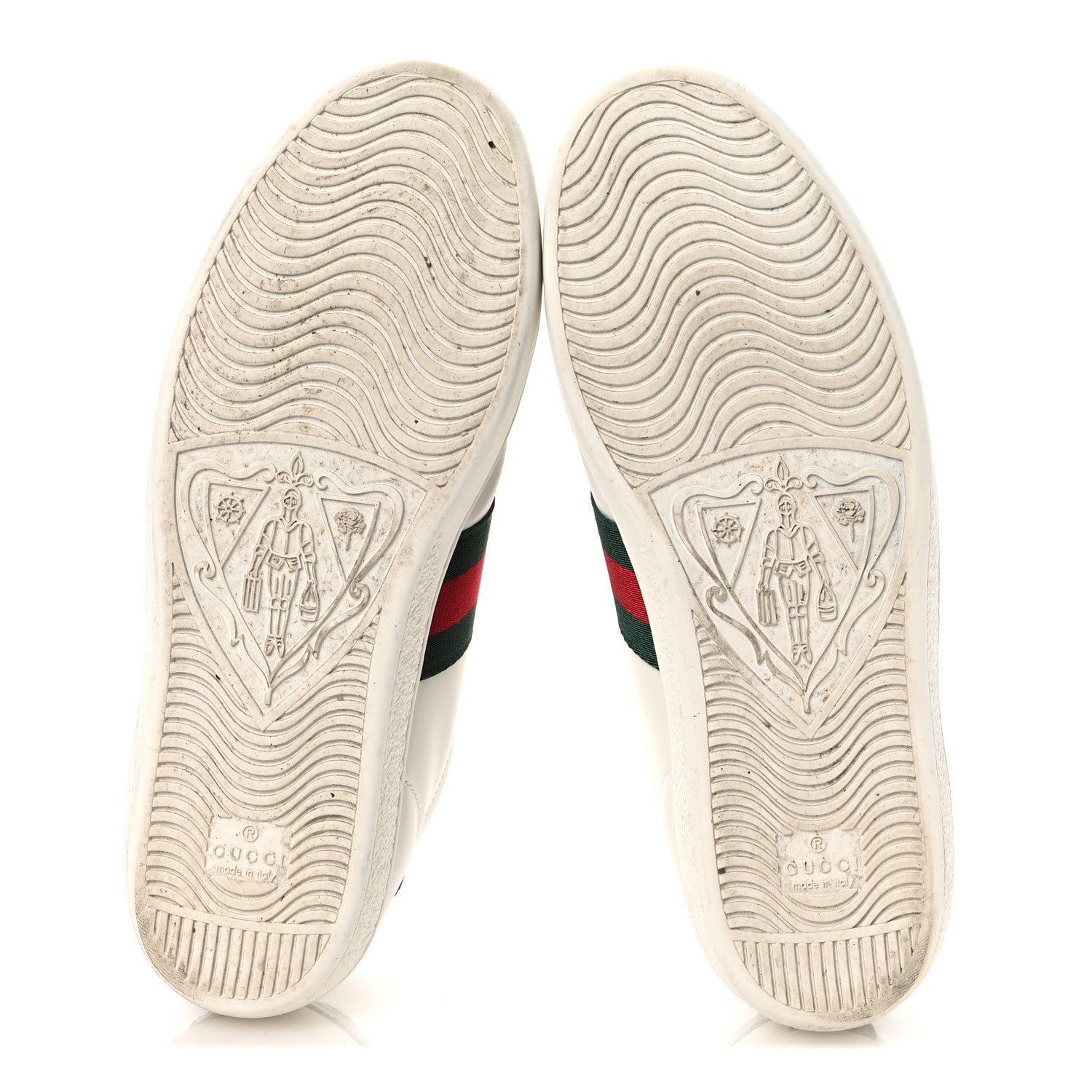 Calfskin Crocodile Web Womens Ace Sneakers 39 White Green
