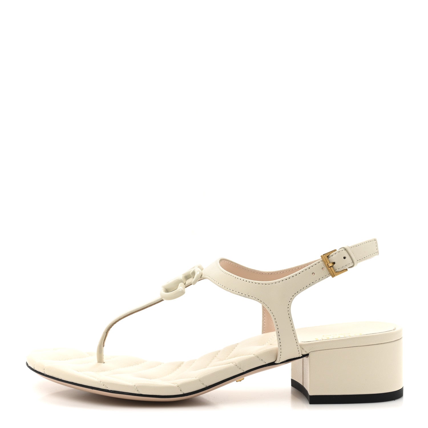 Nappa Matelasse Double G 35mm Thong Sandals 38 Mystic White