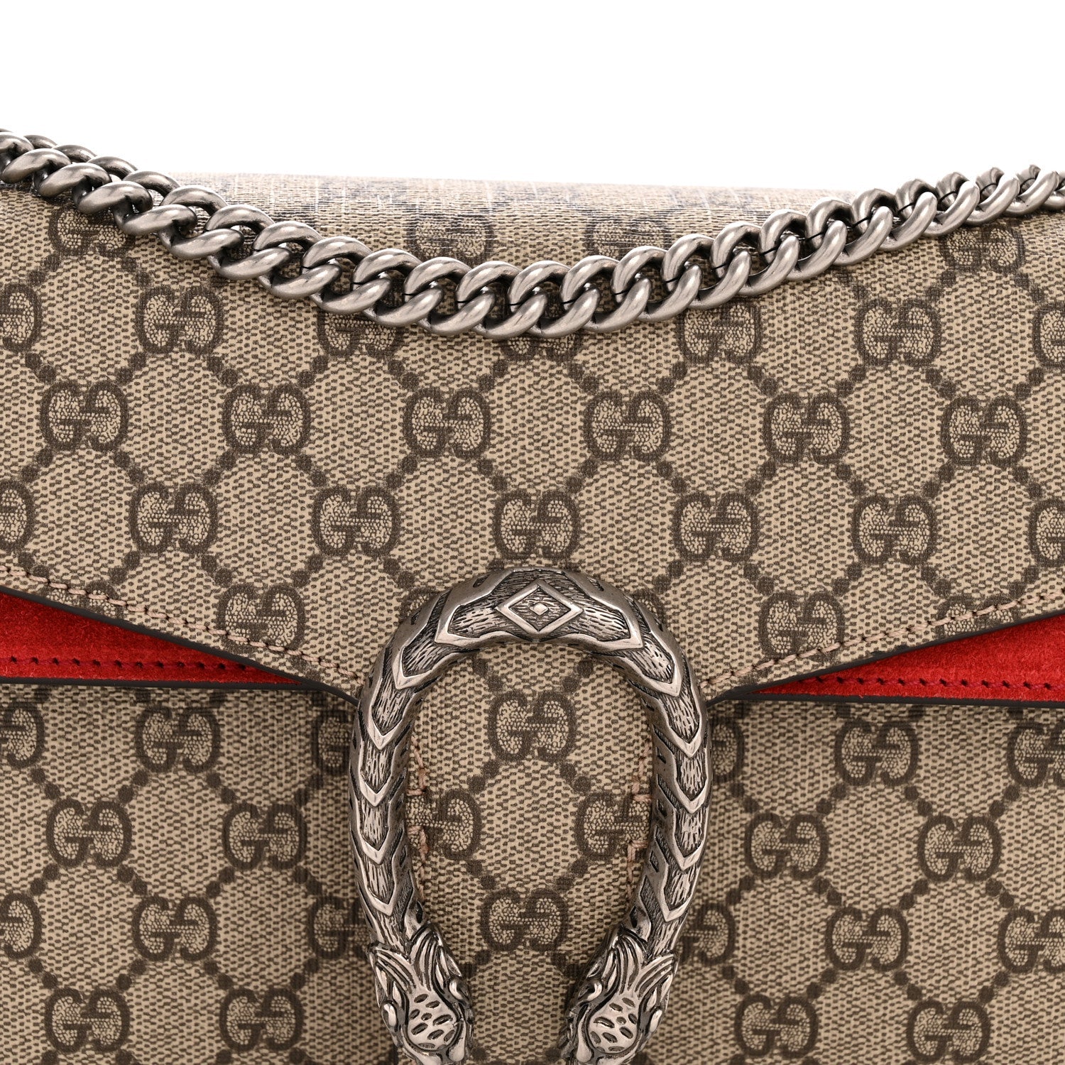 GG Supreme Monogram Small Dionysus Shoulder Bag Red